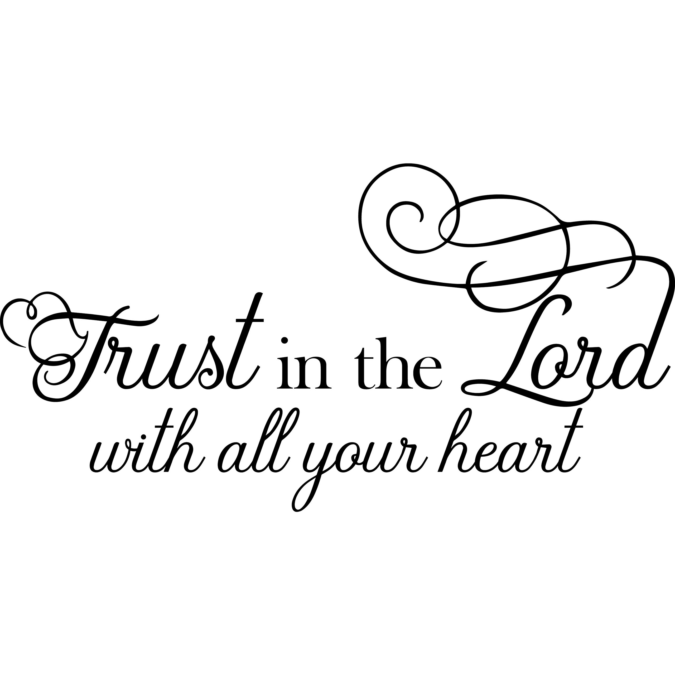 Trust in The Lord with All Your Heart Vinyl Wall Decal - Inspirational Bible Quote Sticker for Home, Office & School Decor - Motivational Christian Wall Art for Living Room, Bedroom & Classroom