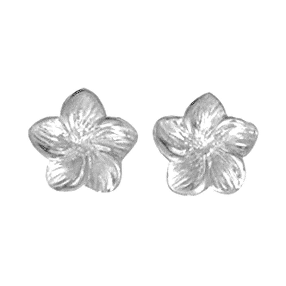 925 Sterling Silver Single Plumeria Flower Post Earrings for Women – Hypoallergenic Dainty Floral Stud Earrings – Perfect for Everyday Wear, Weddings & Beach Vacations