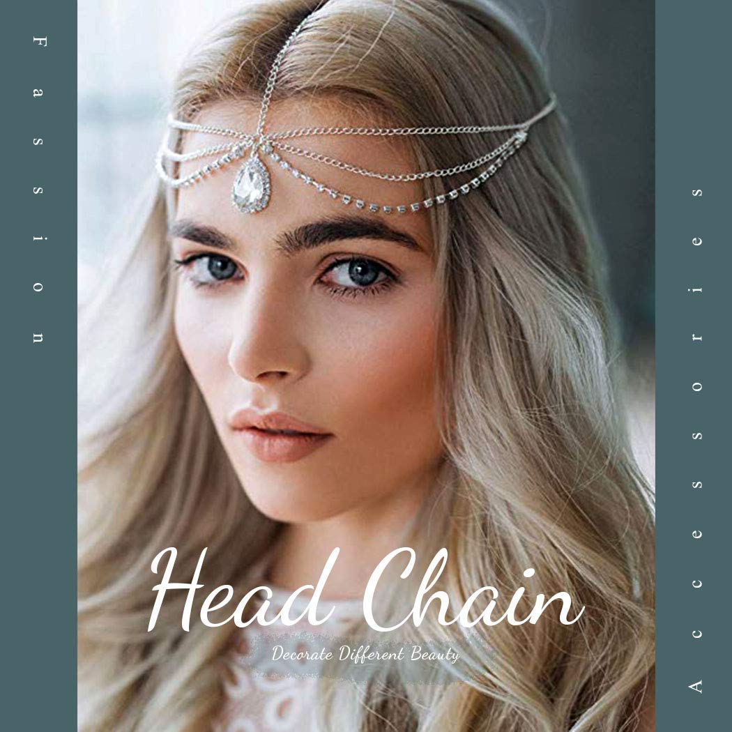 Boho Layered Gold Crystal Headpiece for Women - Elegant Wedding & Festival Head Chain Jewelry - Perfect for Bridal Accessories, Music Festivals, and Boho-Themed Parties