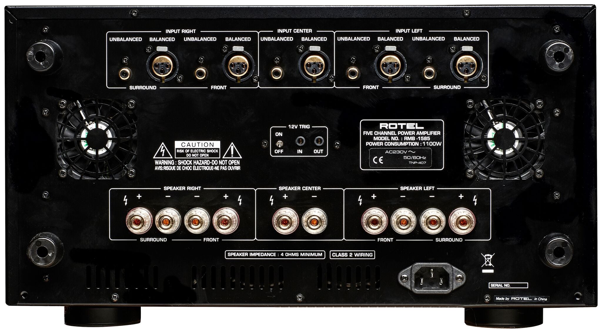 Rotel RMB 1585 5 Channel Power Amplifier - High Performance Home Theater & Stereo Audio System for Movies, Music & Gaming