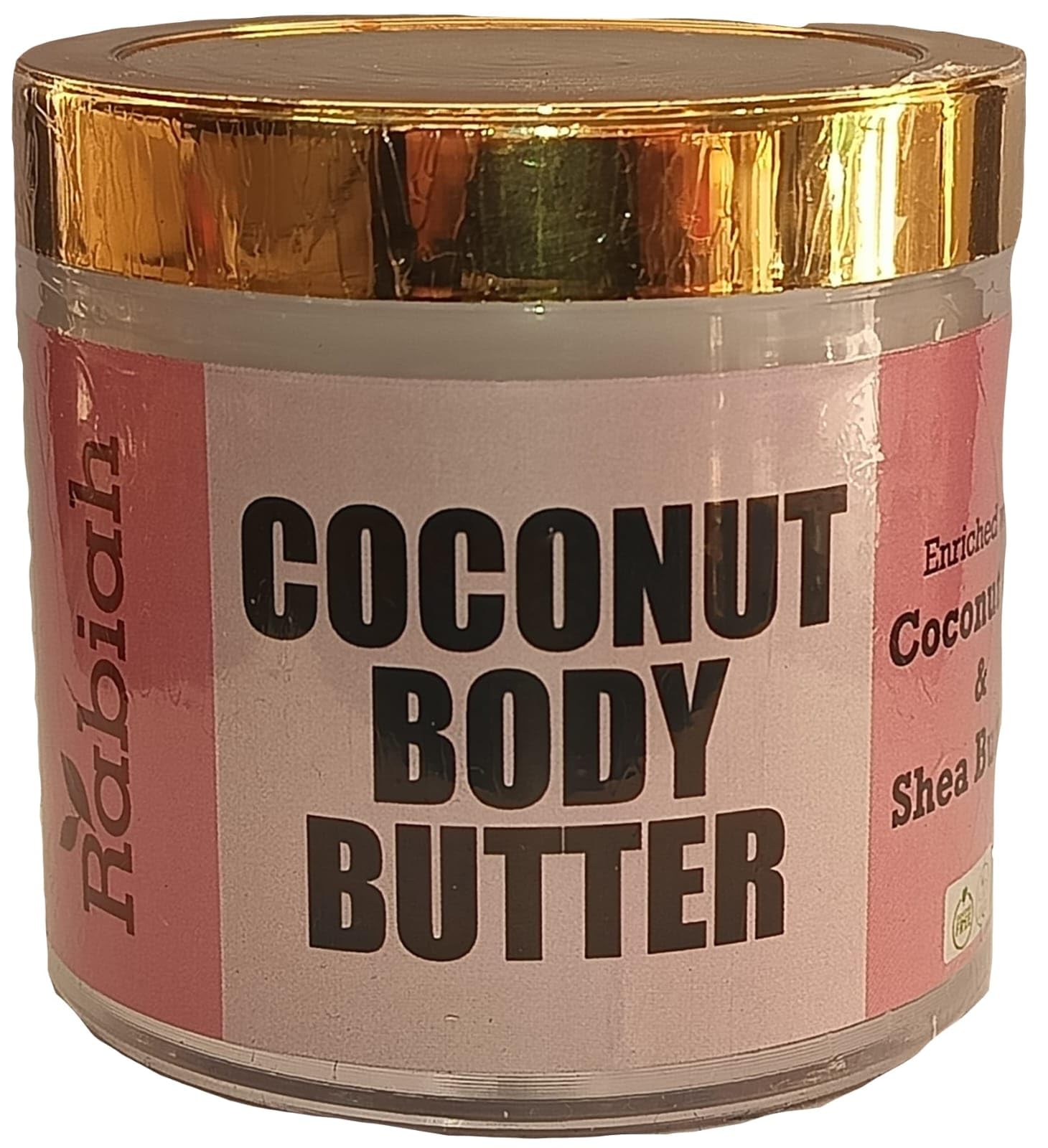 Rabiah Coconut Body Butter - 100g Organic Moisturizing Cream for Dry Skin - Perfect for Hydration & Nourishment After Shower or Before Bed