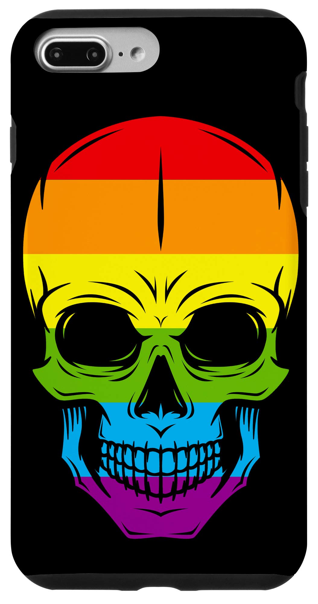 Rainbow Skull Gay Pride iPhone 7 Plus/8 Plus Case - LGBT Skeleton Design Protective Cover for Boys & Girls - Perfect for Pride Parades, LGBTQ Events & Everyday Use