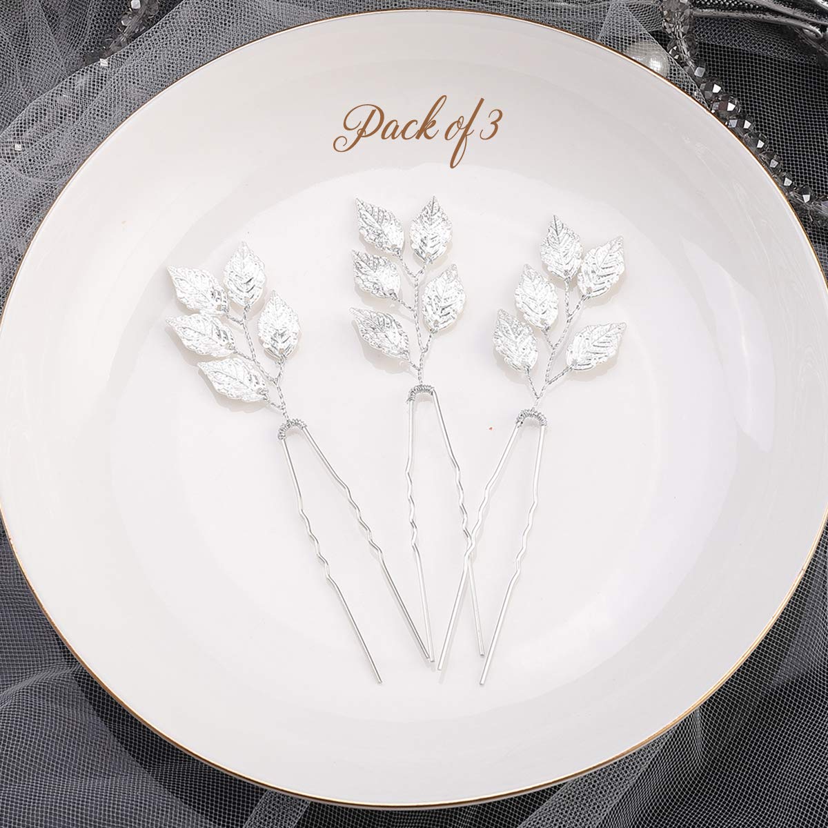 Elegant Silver Leaf Vine Bobby Pins - Wedding Hair Accessories for Brides, Bridesmaids & Girls | Perfect for Boho, Garden & Beach Weddings