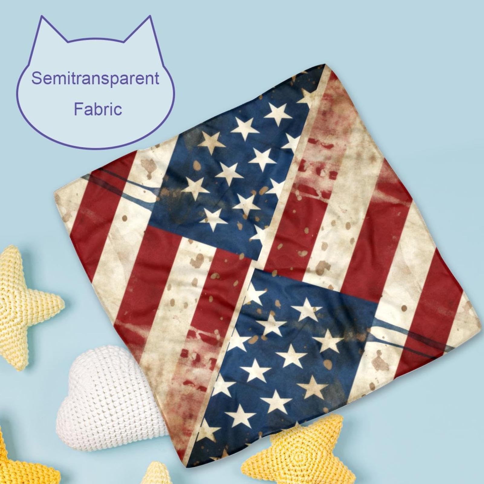 4th of July Dog Bandanas - 2-Piece Patriotic Pet Bandana Set for Independence Day, Dog Scarf & Pet Accessories for Dog Lovers | Perfect for Festive Celebrations, Pet Parades & Holiday Photo Shoots