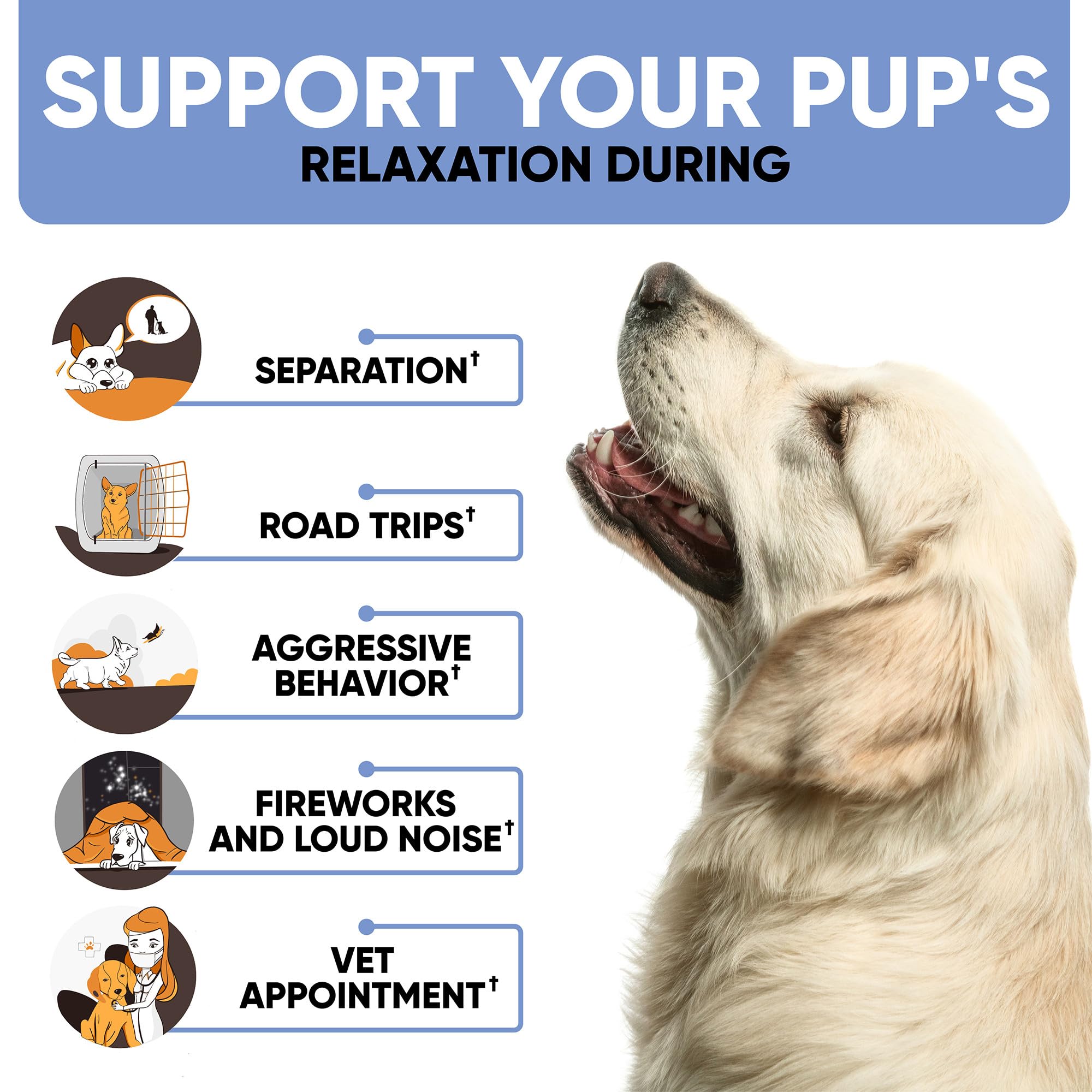 Calming Hemp Oil Dog Treats with Duck Flavor - 180 Chews for Anxiety Relief During Thunderstorms, Fireworks & Travel - Natural Stress Support for Dogs - Perfect for Nervous Pets, Separation Anxiety & Car Rides