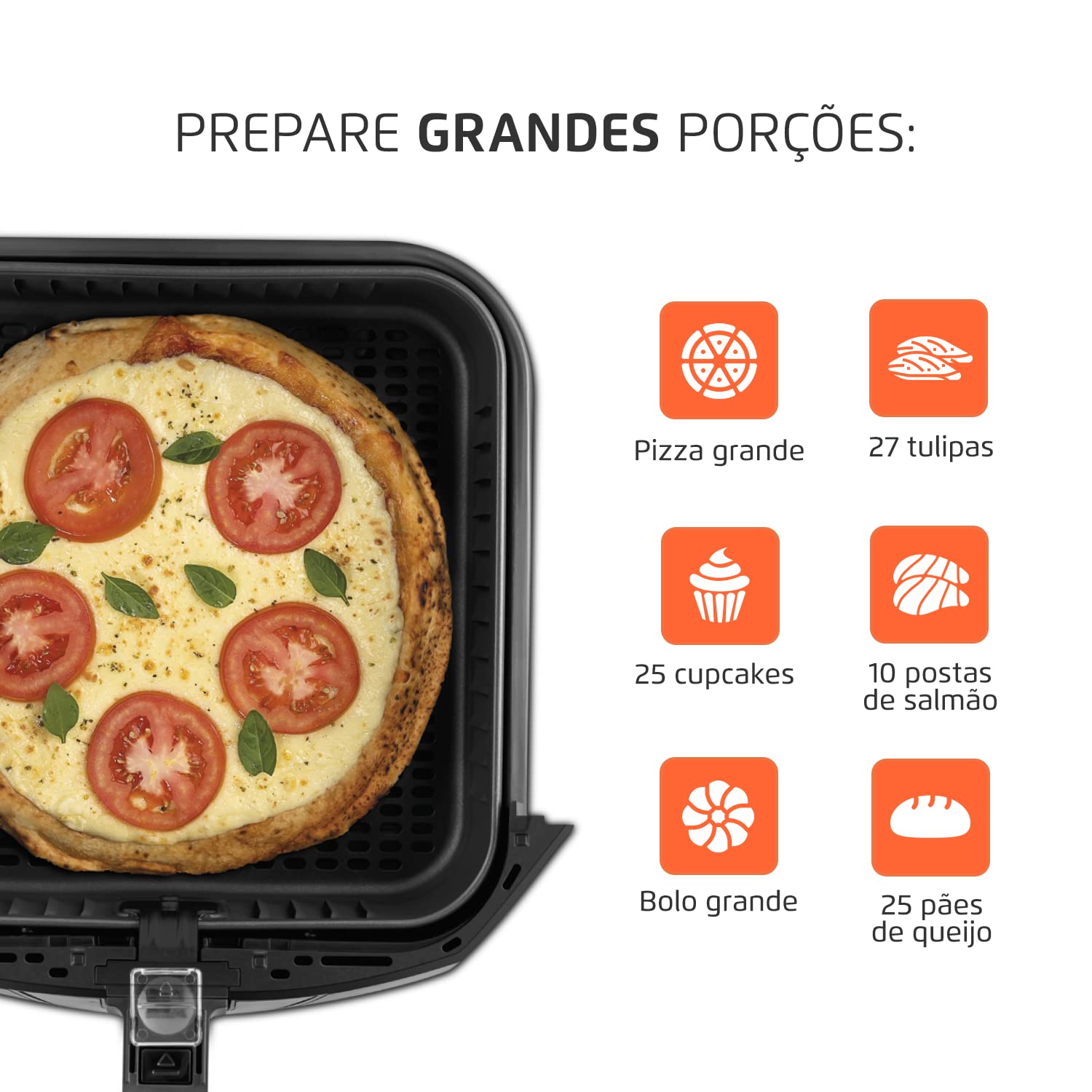 8L Air Fryer No Oil 1900W 220V by Mondial - Black AFN-80-FB - Perfect for Healthy Cooking, Crispy Snacks & Family Meals