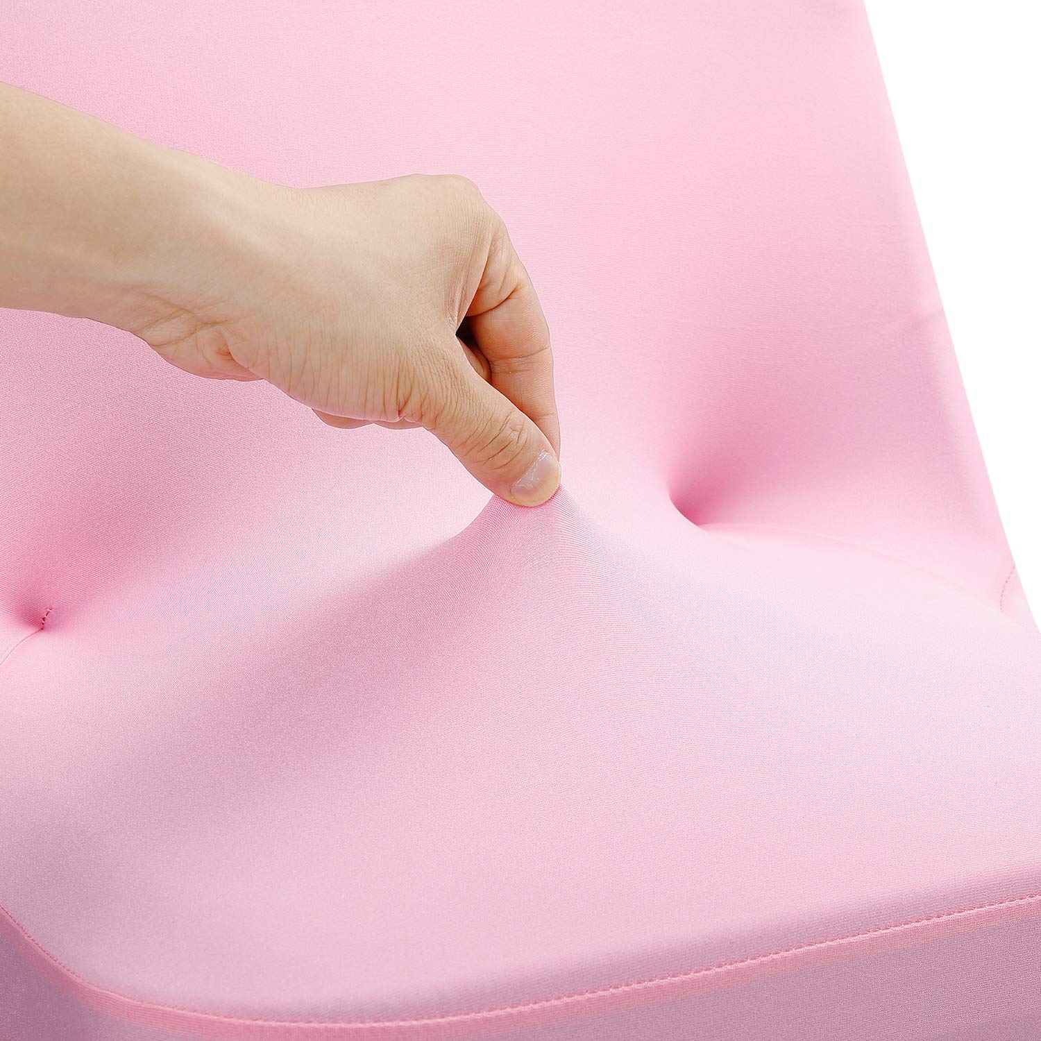 Peomeise Stretch Spandex Folding Chair Covers - 12 Pack Pink Open Back Design for Weddings, Parties, Banquets & Events | Perfect for Indoor/Outdoor Dining, Bridal Showers & Home Decor
