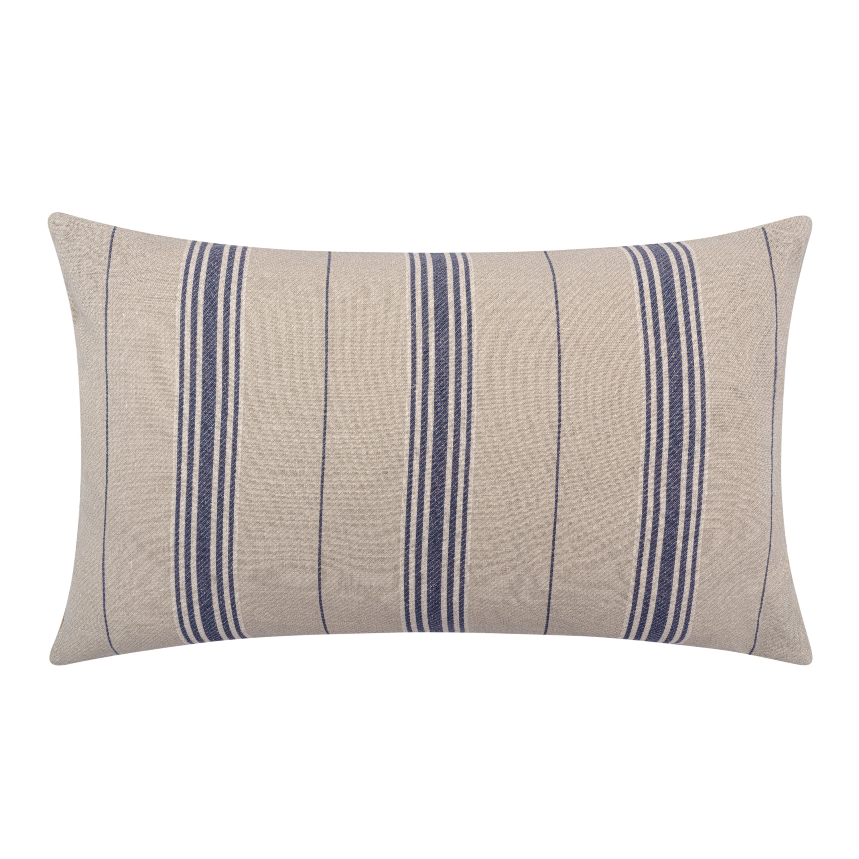 Vallon Stripe Indigo Linen Cushion Cover 55x32cm - Soft Decorative Pillow Case for Sofa, Bed, Chair - Home Decor & Living Room Accessories