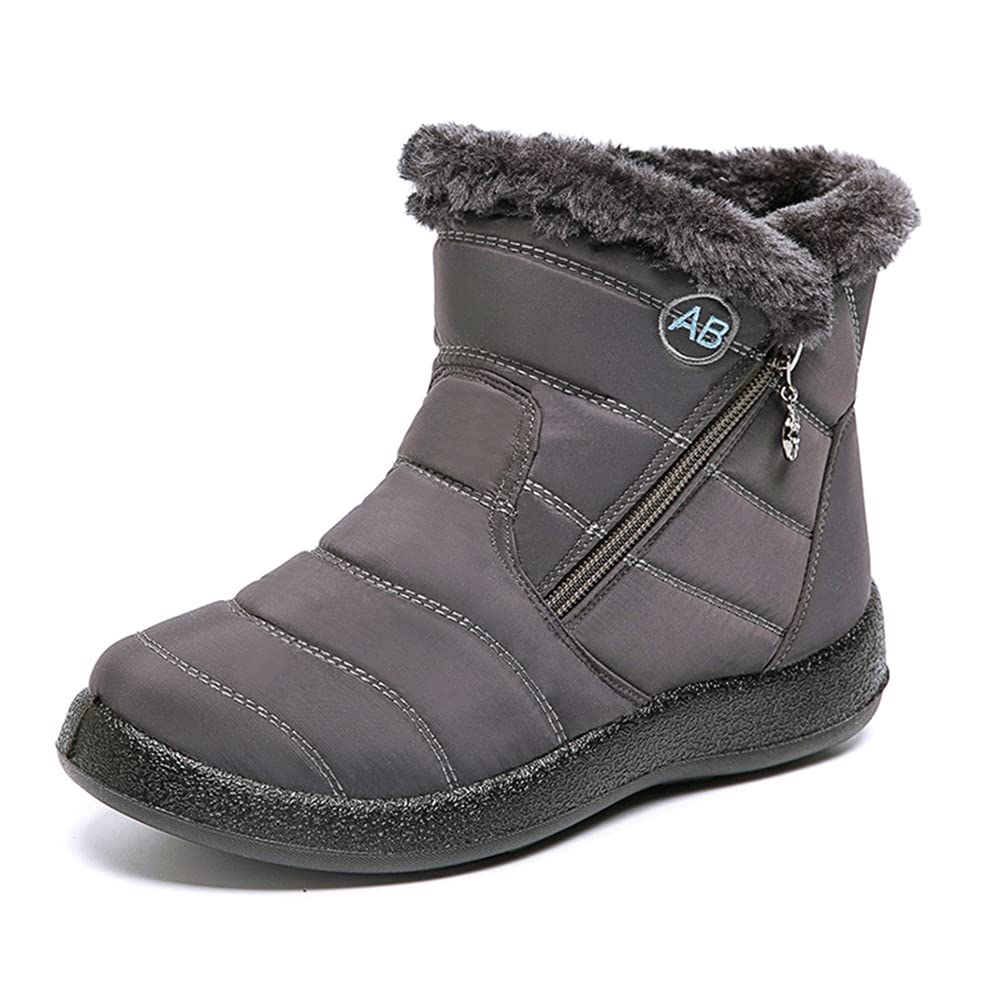 Women's Winter Snow Boots - Waterproof Fur Lined Ankle Booties with Slip-On Design for Outdoor Activities | Warm & Cozy for Snowy Days, Hiking, and Casual Wear