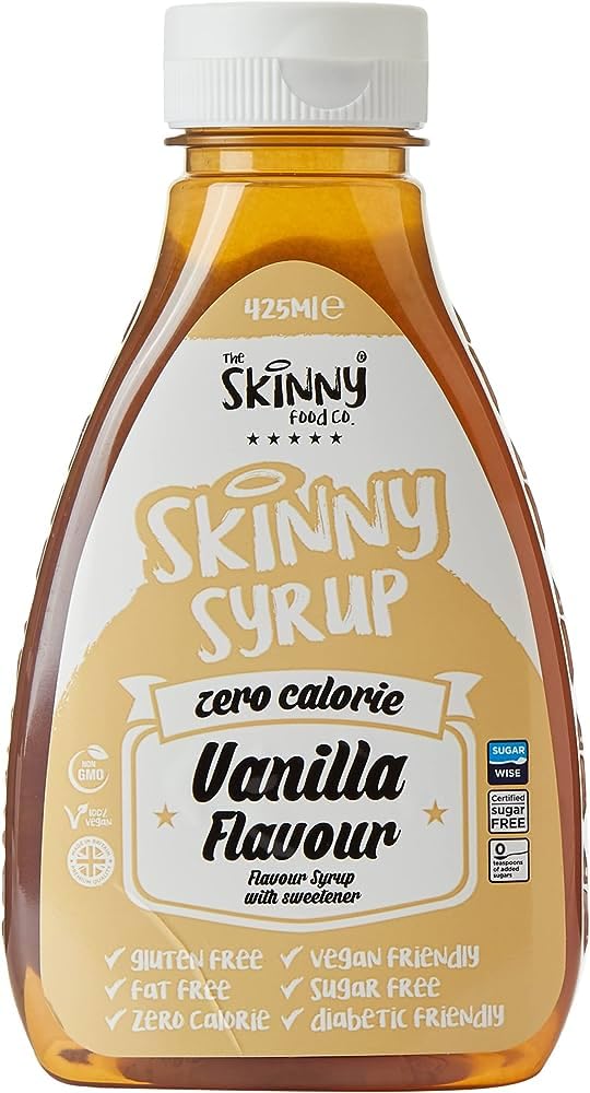 Skinny Foods Sugar Free Vanilla Syrup - Low Calorie Flavor Enhancer for Coffee, Pancakes & Desserts | Keto & Vegan Friendly