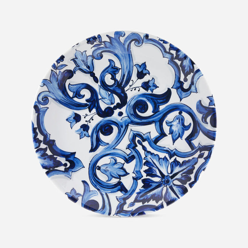 Dolce & Gabbana Casa Blue Mediterraneo Stella Medium Round Serving Plate - Elegant Dinnerware for Entertaining, Holiday Tablescapes & Luxury Home Decor