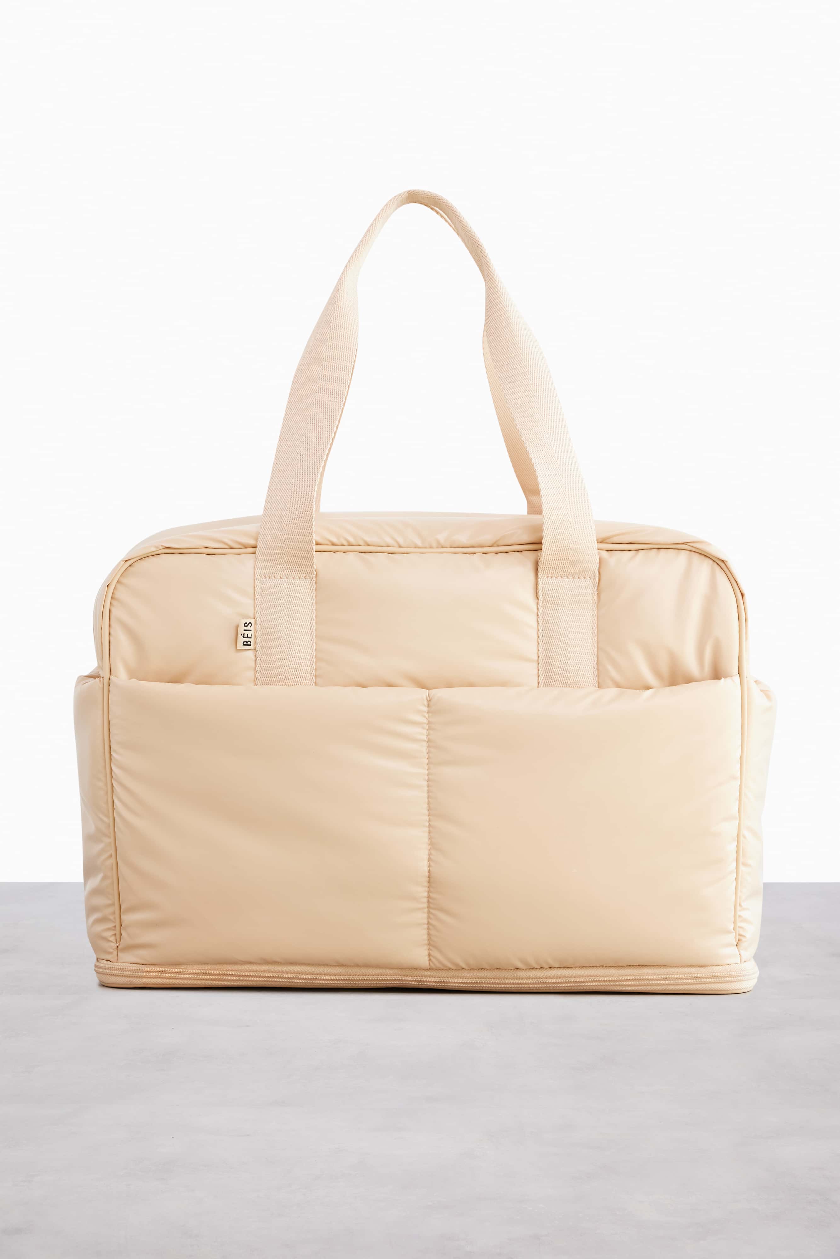 Beige Expandable Duffle Bag - Large Travel Duffel with Extra Storage | Perfect for Gym, Weekend Trips & Air Travel