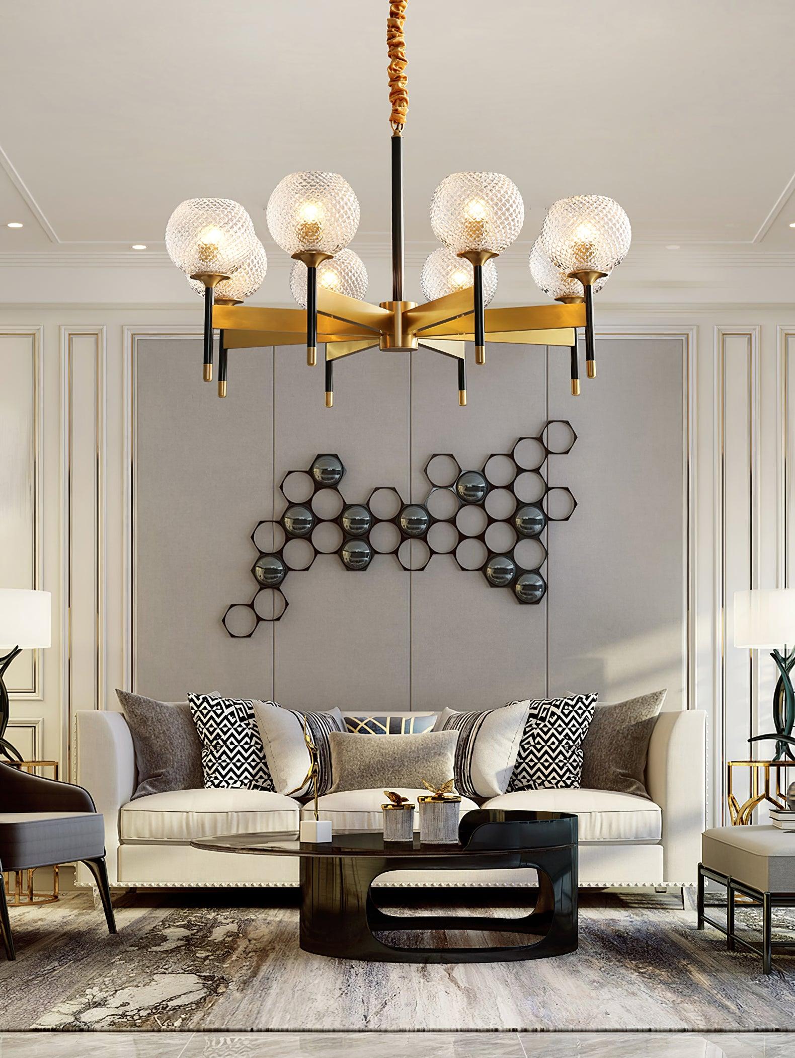 Elegant Breton Crystal Chandelier - Modern Ceiling Light Fixture for Dining Room, Living Room & Bedroom | Perfect for Home Decor & Wedding Venues