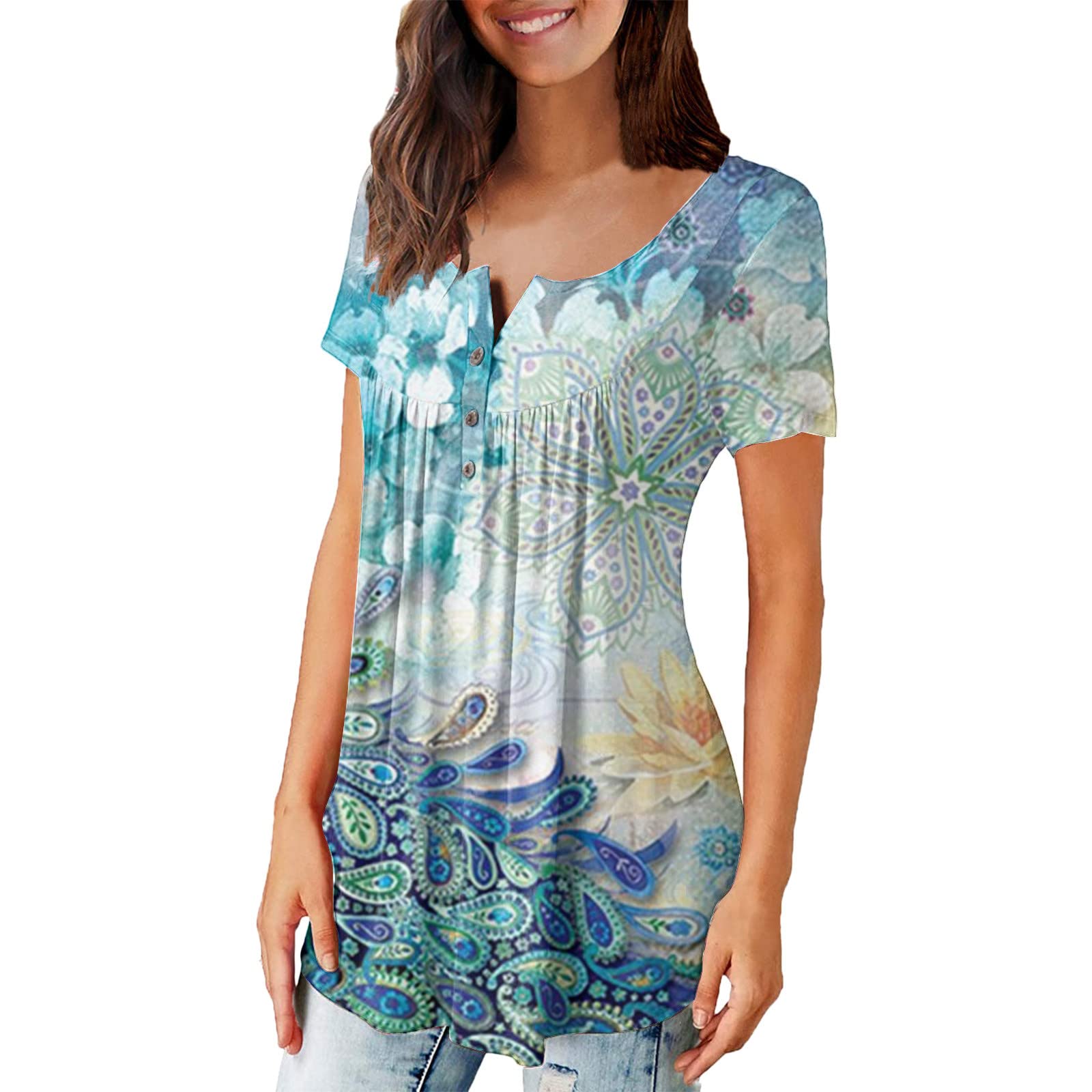 Women's Loose Fit V-Neck T-Shirts - Casual Short Sleeve & Long Sleeve Tops for Everyday Wear | Perfect for Work, Weekend & Layering