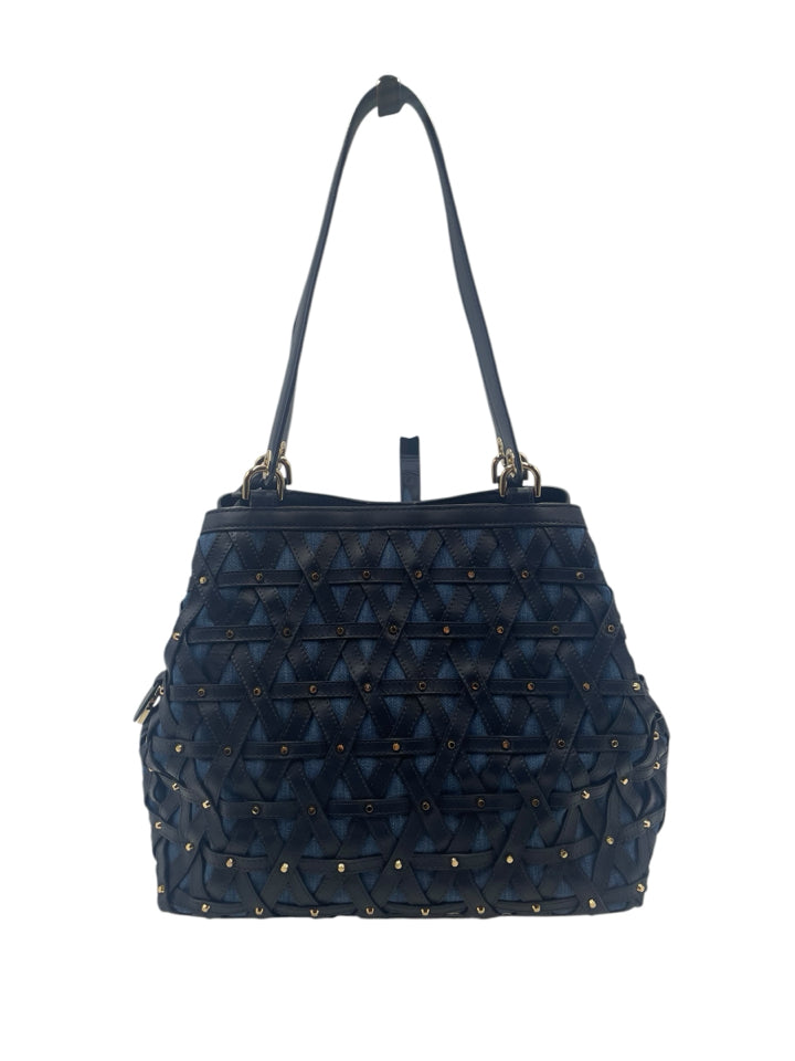 Michael Kors Raven Denim & Leather Shoulder Bag for Women - Stylish Crossbody Purse for Work, Travel & Everyday Use