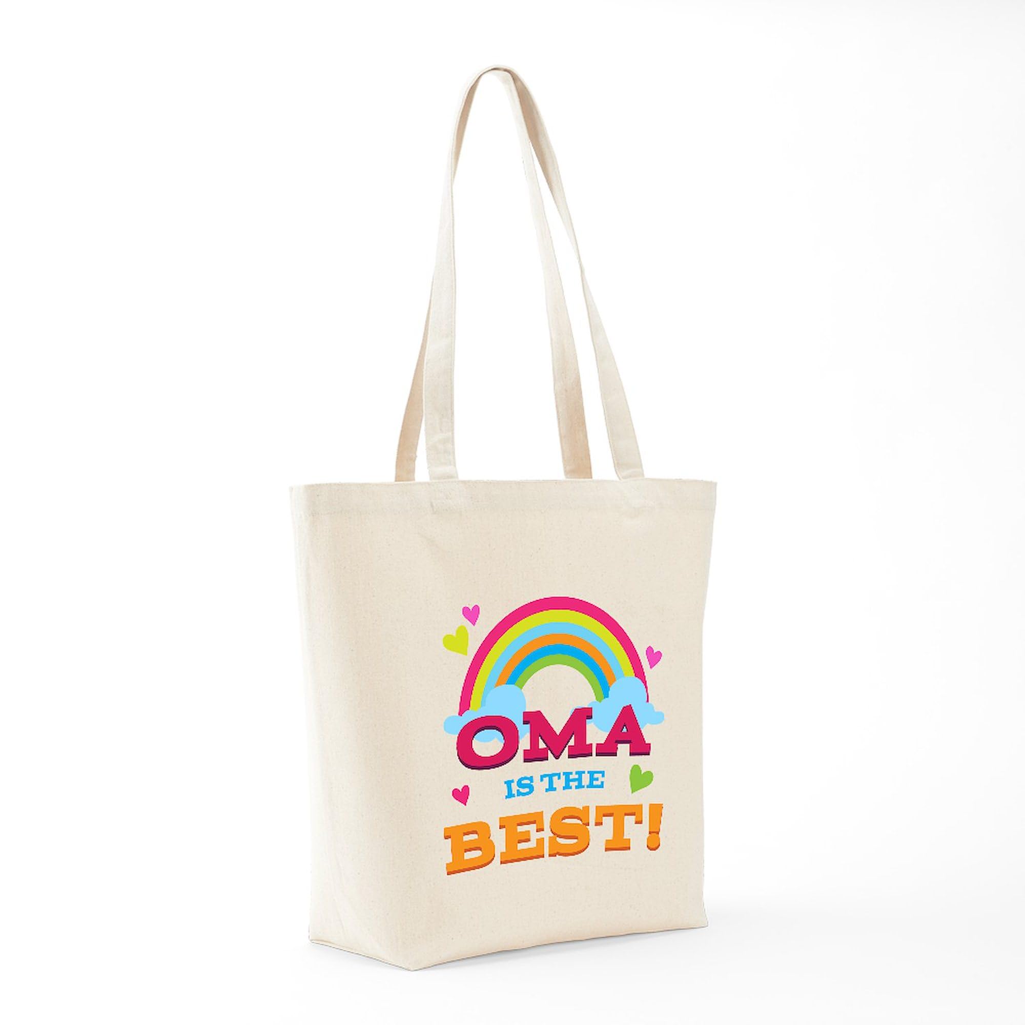 Oma Is The Best Natural Canvas Tote Bag - Reusable Grocery Shopping Bag & Gift for Grandma - Perfect for Groceries, Beach Trips & Daily Errands