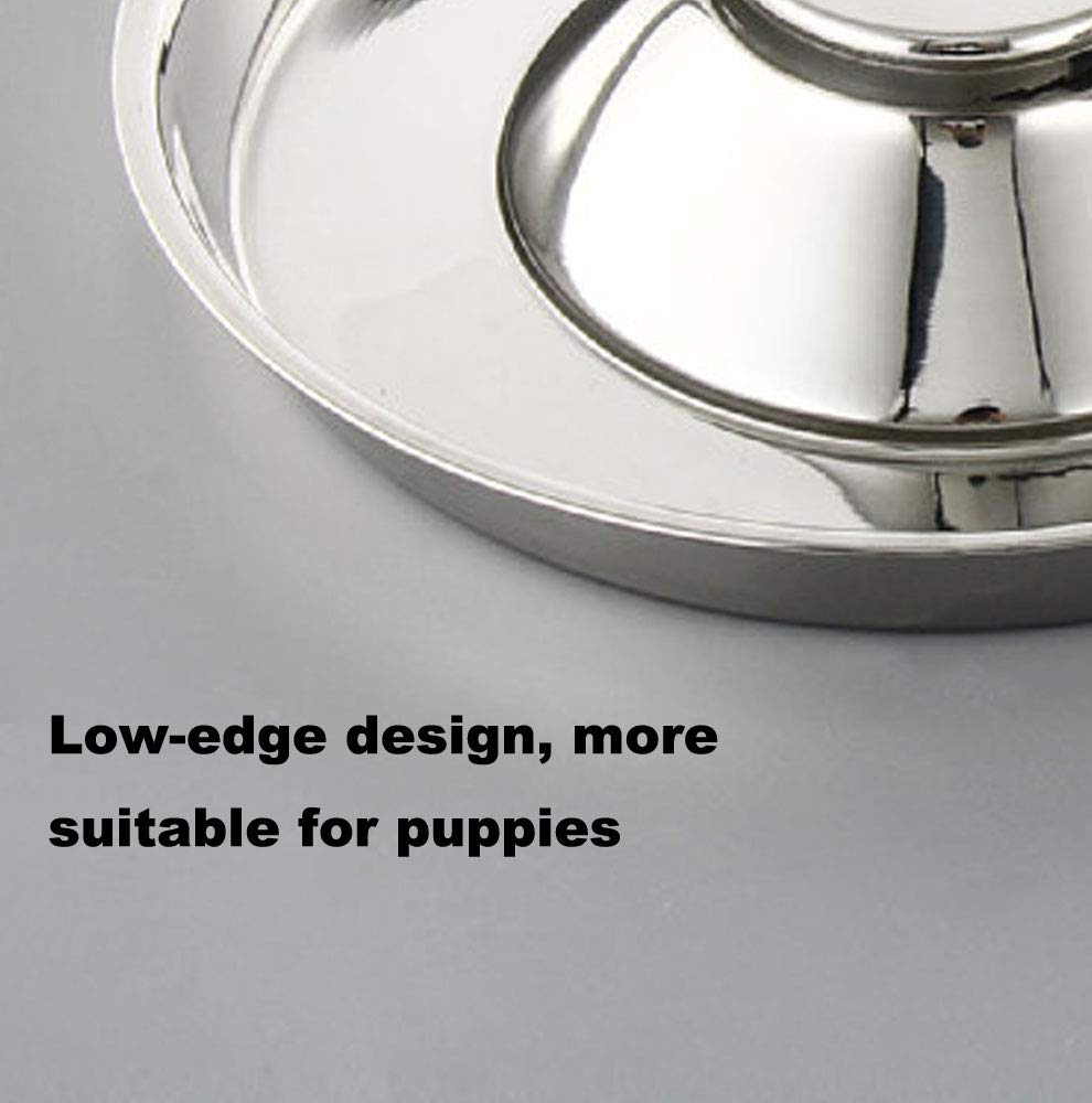 Yudansi Stainless Steel Puppy & Cat Bowls - Double Pet Food and Water Dish for Weaning, Whelping, and Multi-Pet Feeding - Perfect for Small, Medium, Large Dogs and Cats - Ideal for Litter Feeding, Simultaneous Meals, and Pet Nursery Use