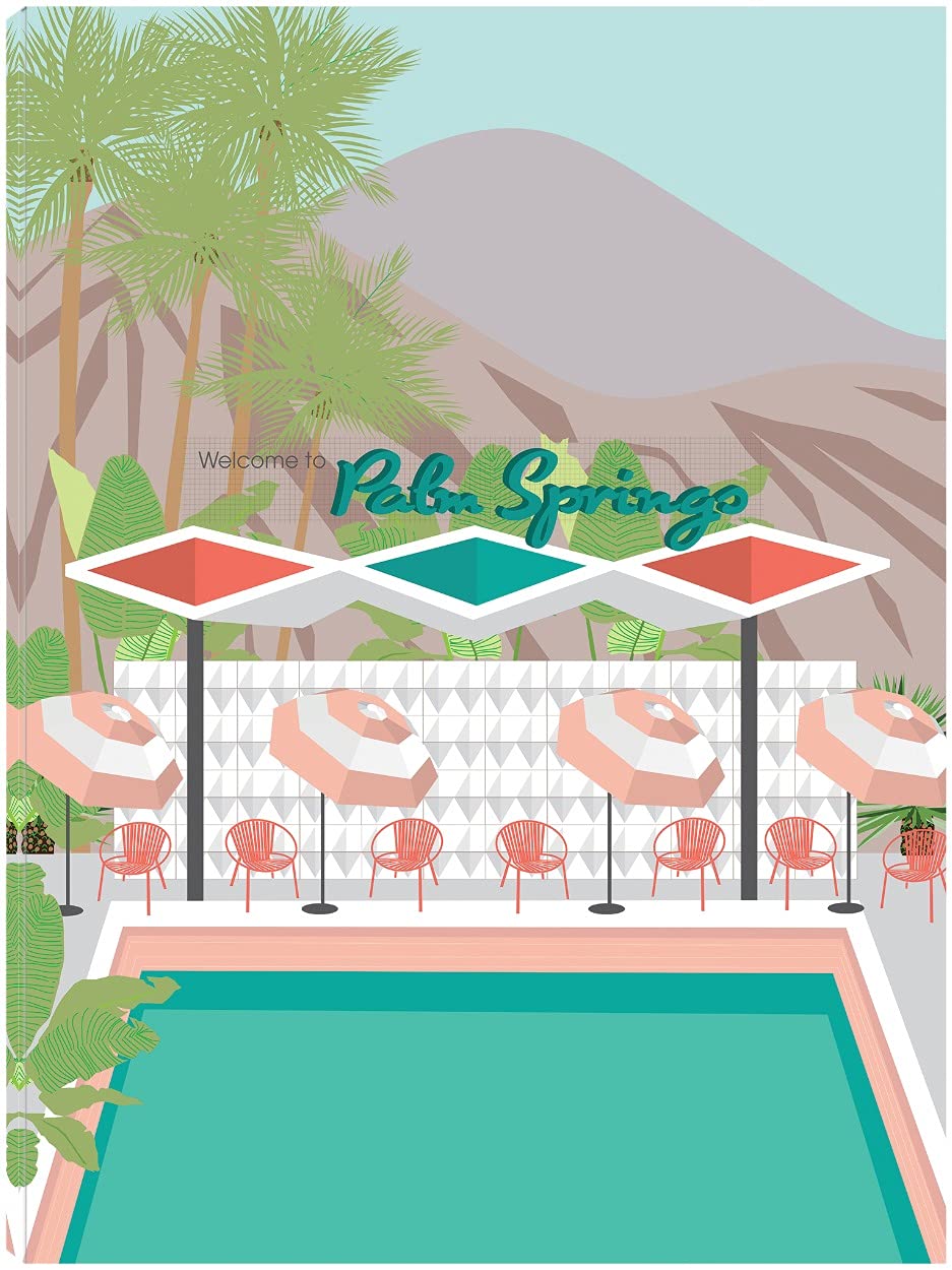 Palm Springs Canvas Wall Art - Modern Fine Art Print by Jen Bucheli - 24x32 Inch Ready to Hang Wall Decor for Living Room, Bedroom, Office - Perfect for Home, Airbnb & Vacation House Decor