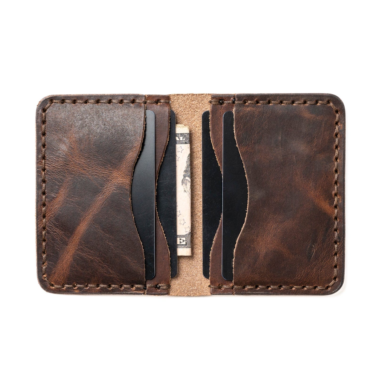 Genuine Leather 5 Card Wallet - Heritage Brown | Slim RFID Blocking Wallet for Men & Women | Perfect for Travel, Business & Everyday Use
