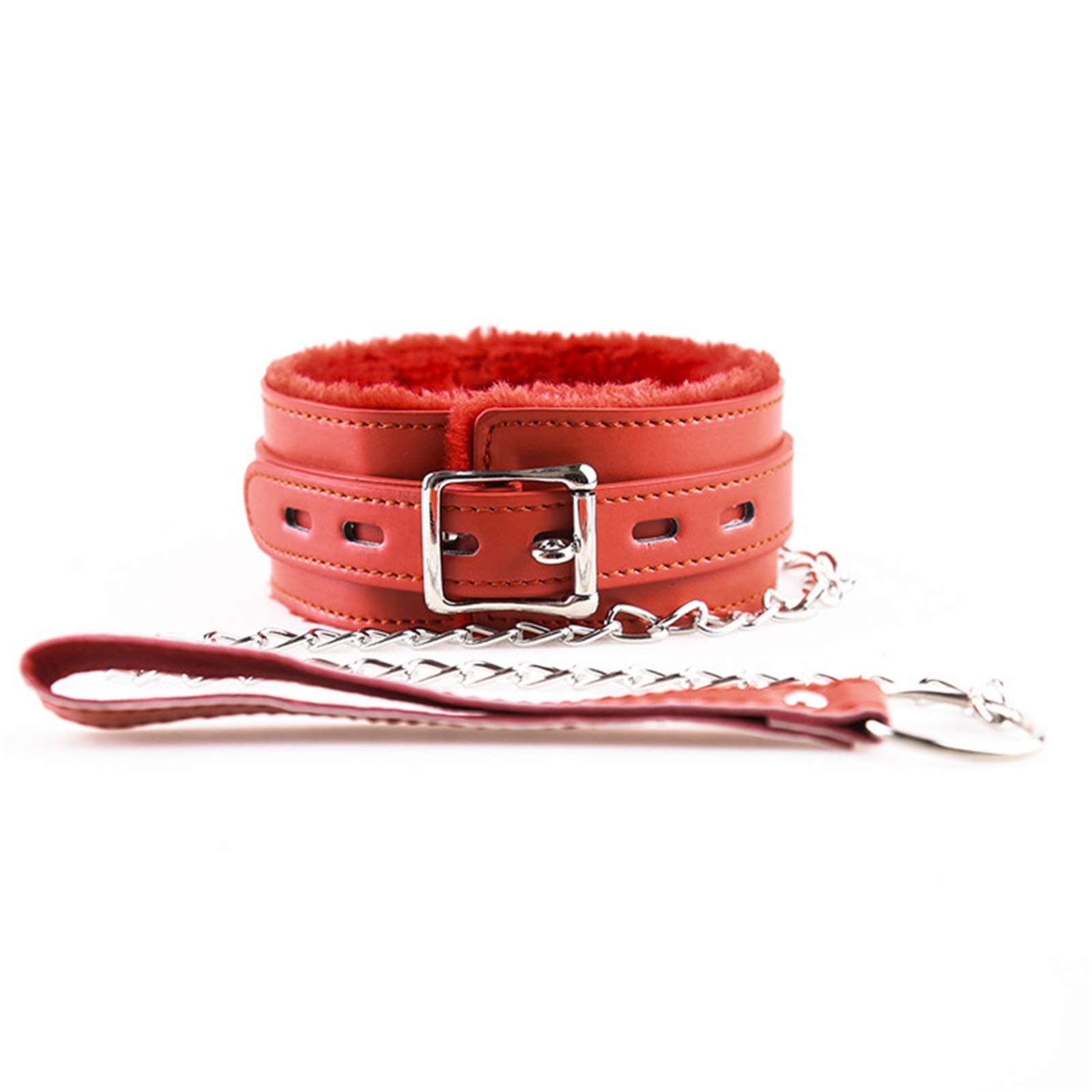 Adjustable PU Leather Dog Collar & Leash Set - Punk Style Choker Necklace with Detachable Chain - Soft Leather Pet Harness for Role Play, BDSM, Cosplay & Gothic Fashion - Perfect for Halloween, Costume Parties & Fetish Events