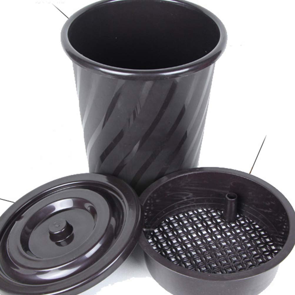 DOITOOL Heavy-Duty Tea Residue Container with Lid - Stainless Steel Tea Waste Bin for Kitchen, Coffee Grounds Filter Bucket & Food Scraps Disposal - Perfect for Tea Ceremony, Coffee Brewing & Home Composting