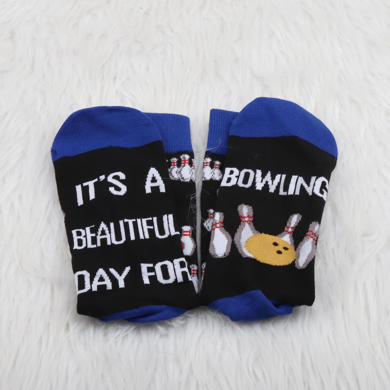 1 Pair Bowling Socks - Breathable Non-Slip Sports Socks for Bowling Enthusiasts | Perfect Bowling Team Gifts & Bowling Ball Accessories | Great for League Play, Practice Sessions & Bowling Parties