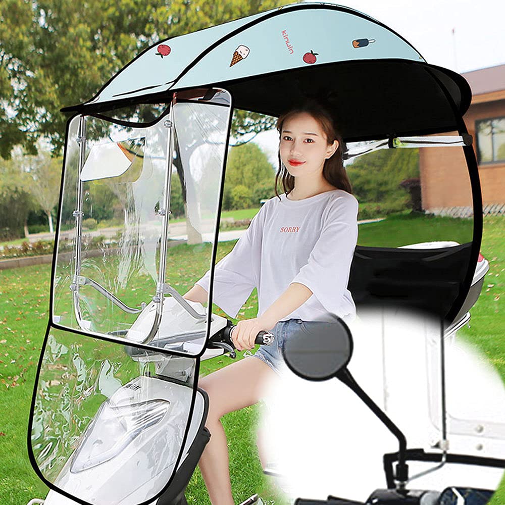 Waterproof Scooter Cover - HD Transparent Windproof & Rainproof Sunshade for Electric Bikes & Scooters | Outdoor Commuting & Parking Protection - A-Green