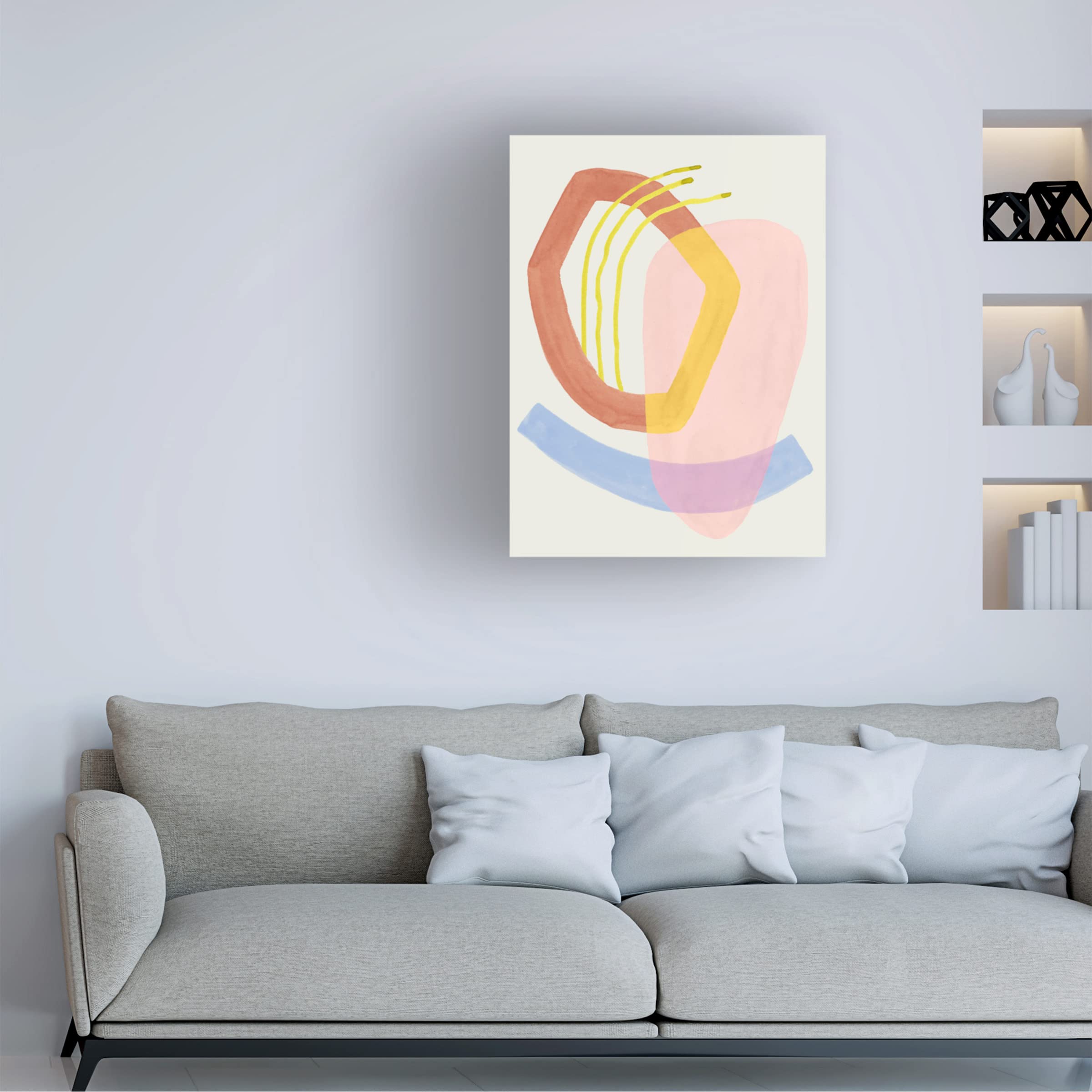 Grace Popp 'Mod Stitch I' Modern Abstract Canvas Wall Art - Handmade Textured Painting for Living Room, Bedroom & Office Decor