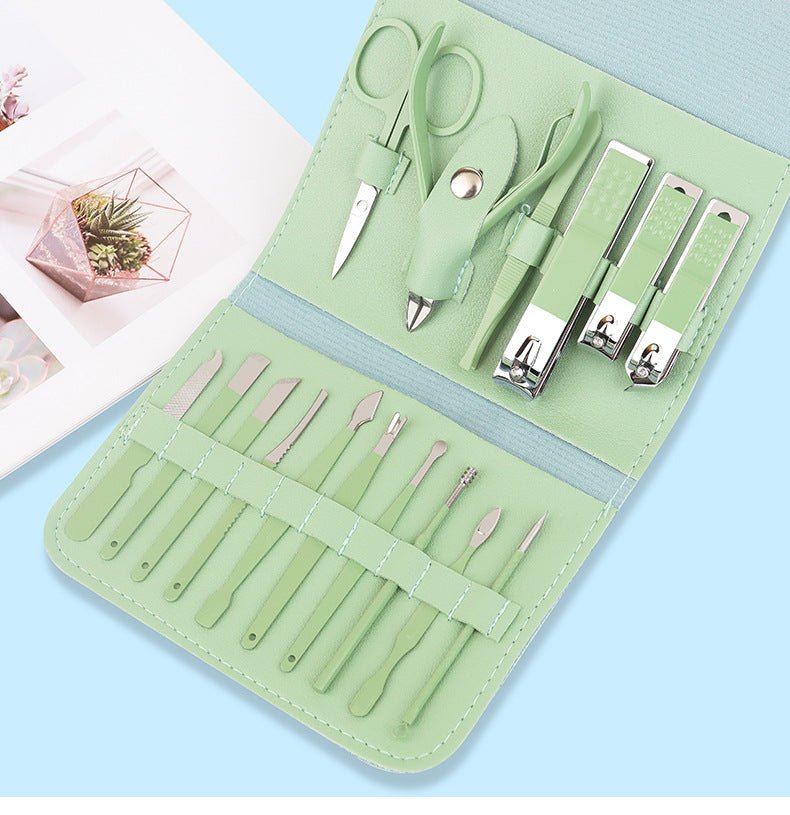 16-Piece Professional Manicure Set with Nail Clippers, Cuticle Tools & Travel Case - Complete Nail Care Kit for Home, Salon & Travel Grooming