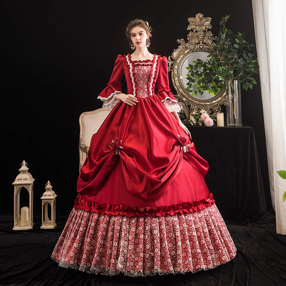 KEMAO Rococo Victorian Baroque Marie Antoinette Dress - Elegant Renaissance Ball Gown for Cosplay, Historical Reenactment, Themed Parties & Wedding Events | Perfect for Halloween, Costume Balls & Period Dramas
