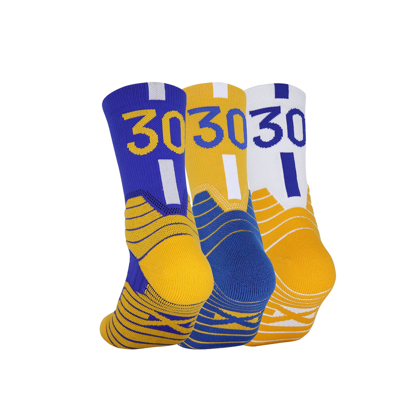 3 Pairs Basketball Socks for Men - Breathable Athletic Socks with 3D Ankle Support & Compression Cushion - Perfect for Sports, Running, Gym Workouts and Basketball Games