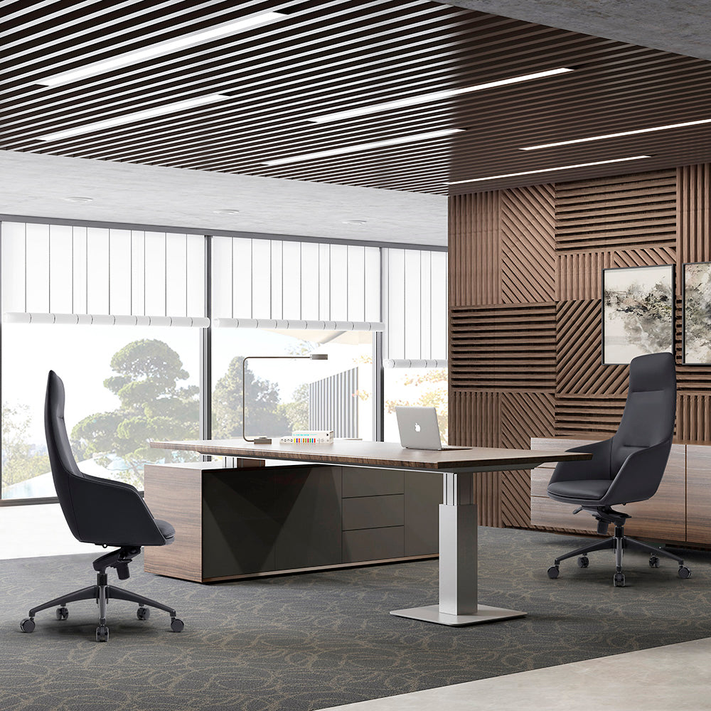 QUINN High Back Office Chair - Ergonomic Executive Desk Chair with Lumbar Support, Black - Perfect for Home Office, Gaming & Workspace Comfort