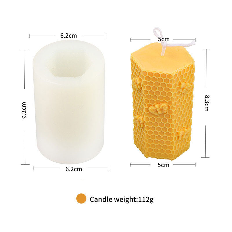 Hexagonal Honeycomb Silicone Candle Mold - 9.2 cm Height for DIY Soy Wax Candles, Home Decor & Wedding Centerpieces