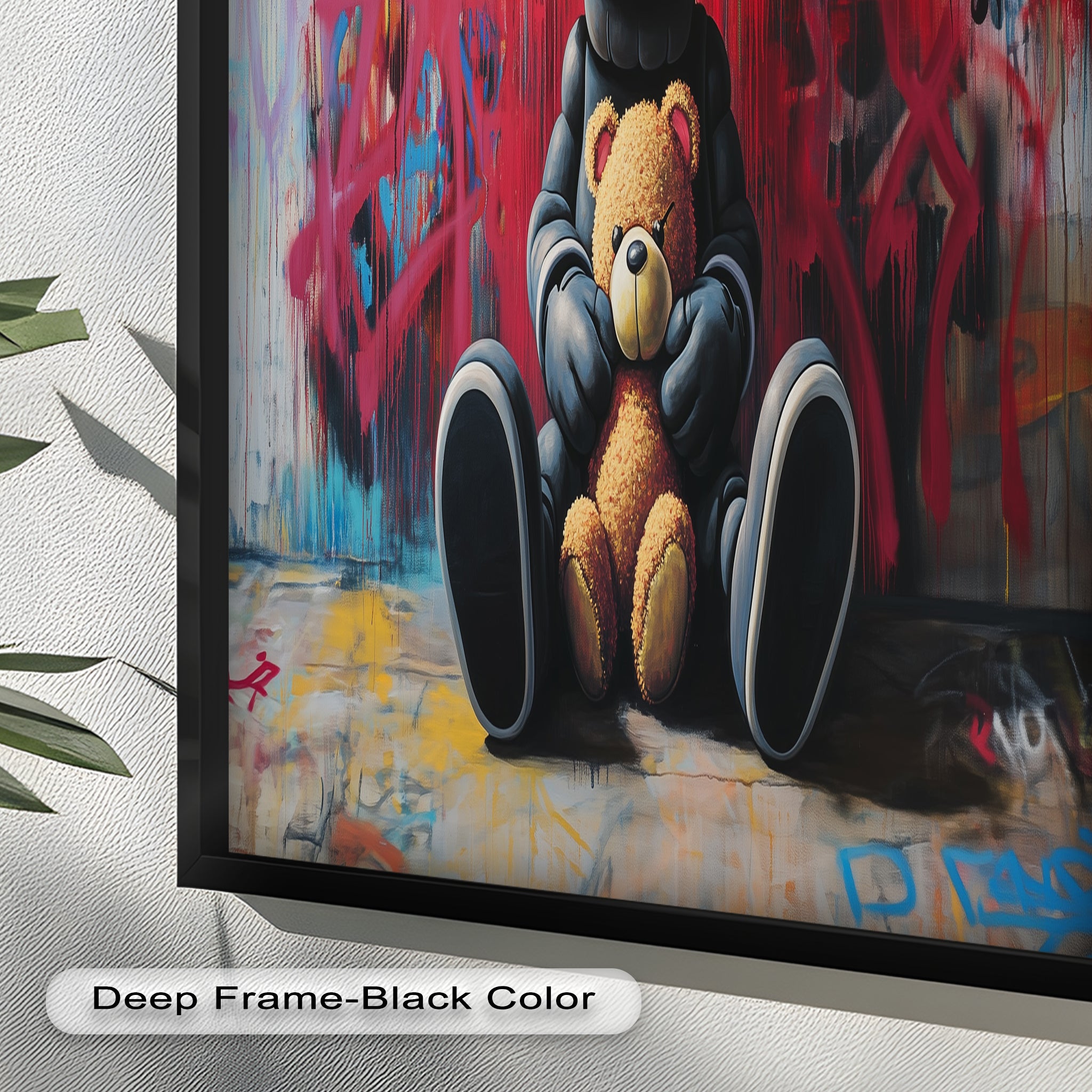 KAWS Oil Painting - Alone with a Bear - Modern Artwork for Home Decor & Gift Ideas