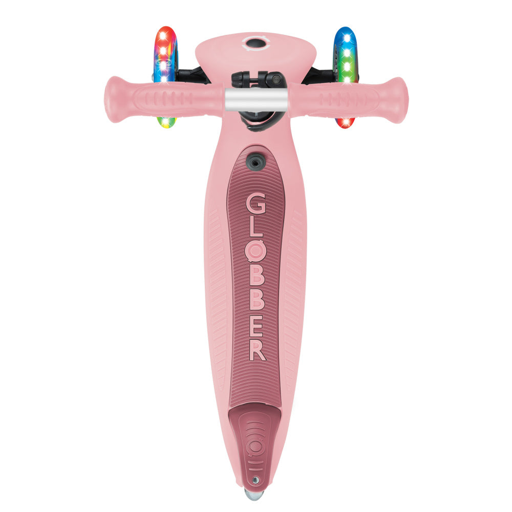 Globber Go Up Active Lights 360 Foldable Scooter for Kids & Adults - LED Light Up Wheels, Adjustable Handlebar - Perfect for Commuting, Outdoor Fun & Neighborhood Rides