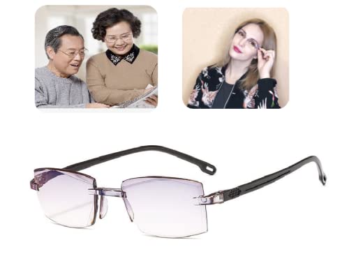Premium Diamond Cut Bifocal Progressive Blue Light Blocking Glasses - Ultralight Reading Glasses for Men & Women - Perfect for Office Work, Computer Use & Reading