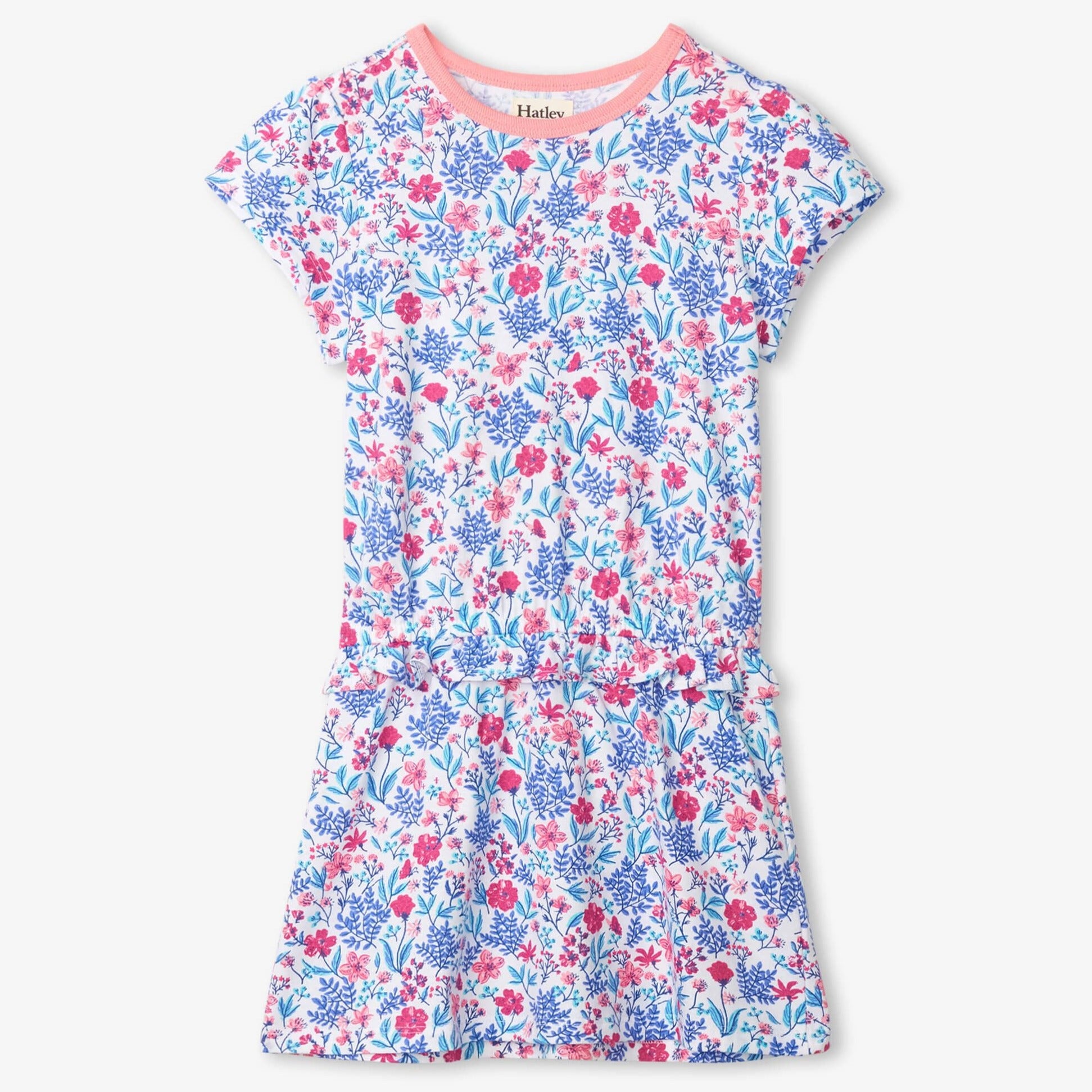 Hatley Wild Flowers Ruffle Waist Dress for Girls - Floral Print Summer Dress with Ruffled Hem - Perfect for Birthday Parties, School Events & Outdoor Play