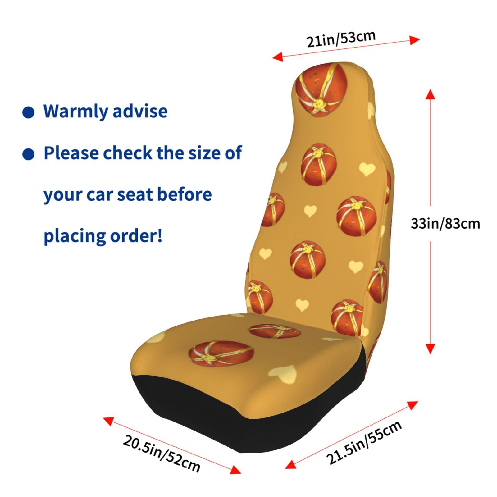 Universal Car Seat Covers for Cars, SUVs, Sedans & Trucks - Breathable Auto Front Seat Protector with Buttered Bread Design - Perfect for Daily Commute, Road Trips & Family Travel