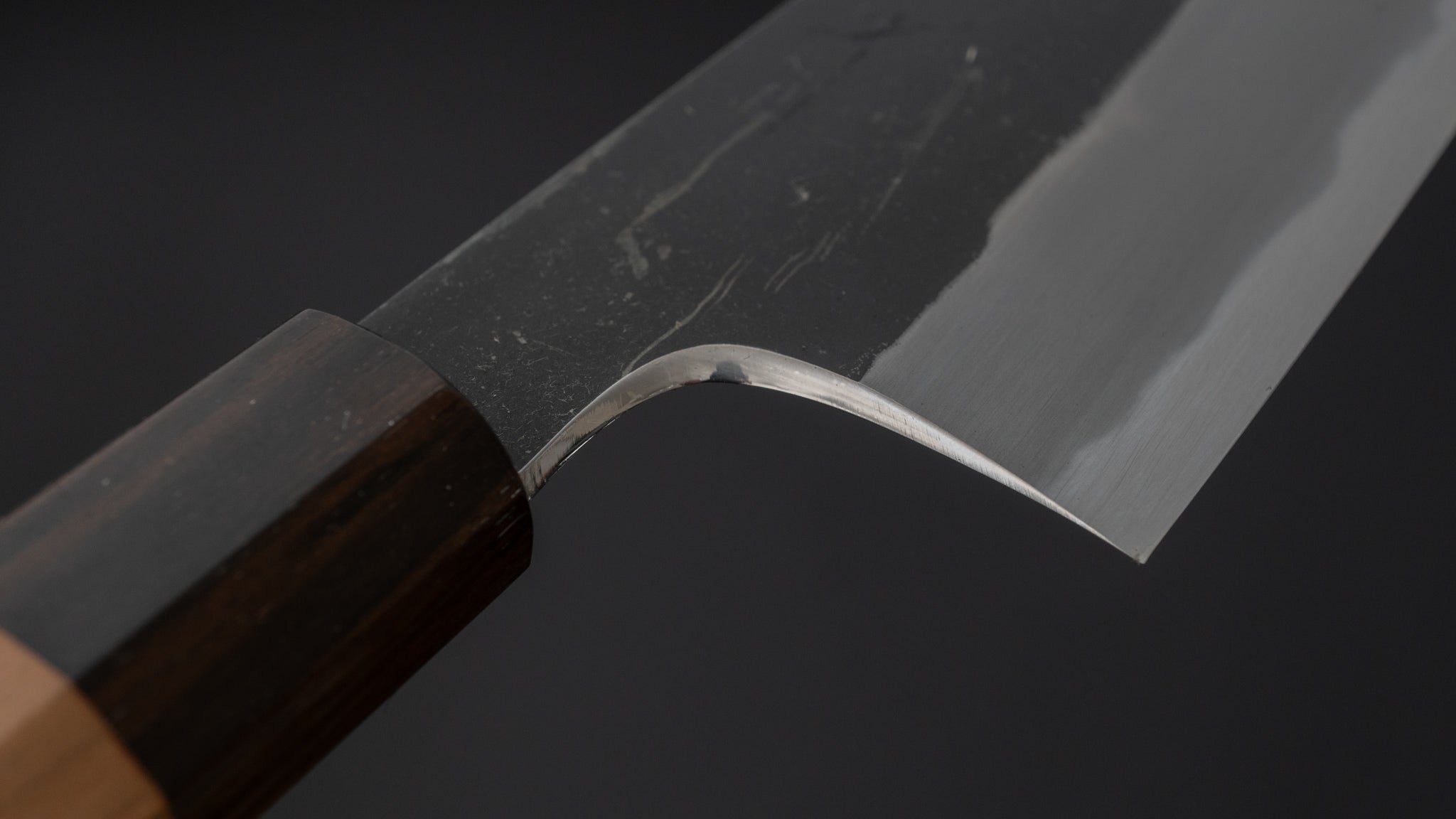 Hitohira Togashi Blue #2 Kiritsuke Gyuto 240mm Japanese Chef Knife - Kurouchi Finish with Cherry Wood & Ebony Handle - Perfect for Sushi, Meat Slicing & Precision Cutting
