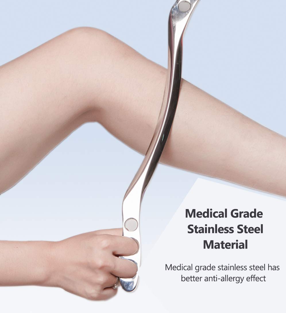 Professional Stainless Steel Gua Sha Scraping Massage Tool - 17 Inch IASTM Therapy Instrument for Soft Tissue Mobilization, Muscle Recovery & Pain Relief | Perfect for Physical Therapy, Sports Massage & Home Wellness Care