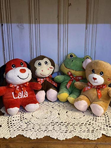 Personalized Valentine's Day Plush Stuffed Animals - Cute Dog, Frog, Bear & Monkey Soft Toys - Perfect Gift for Kids, Birthday, Christmas & Special Occasions