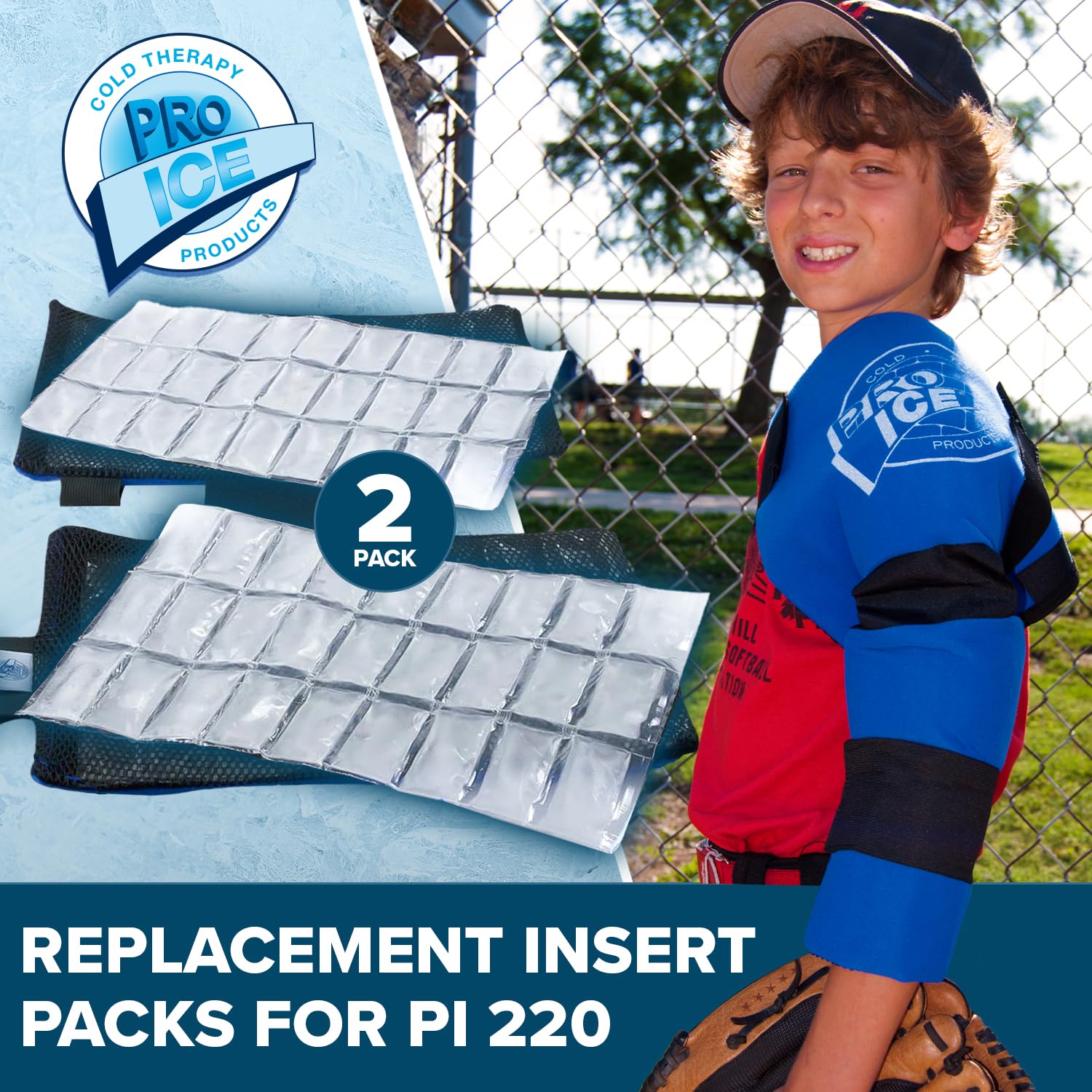 Reusable Ice Pack Insert Set for PI-220 - Cold Therapy Wrap for Youth Shoulder & Elbow Pain Relief - Durable Gel Ice Packs for Sports Injuries & Post-Surgery Recovery - Perfect for Athletes, Physical Therapy & Home First Aid