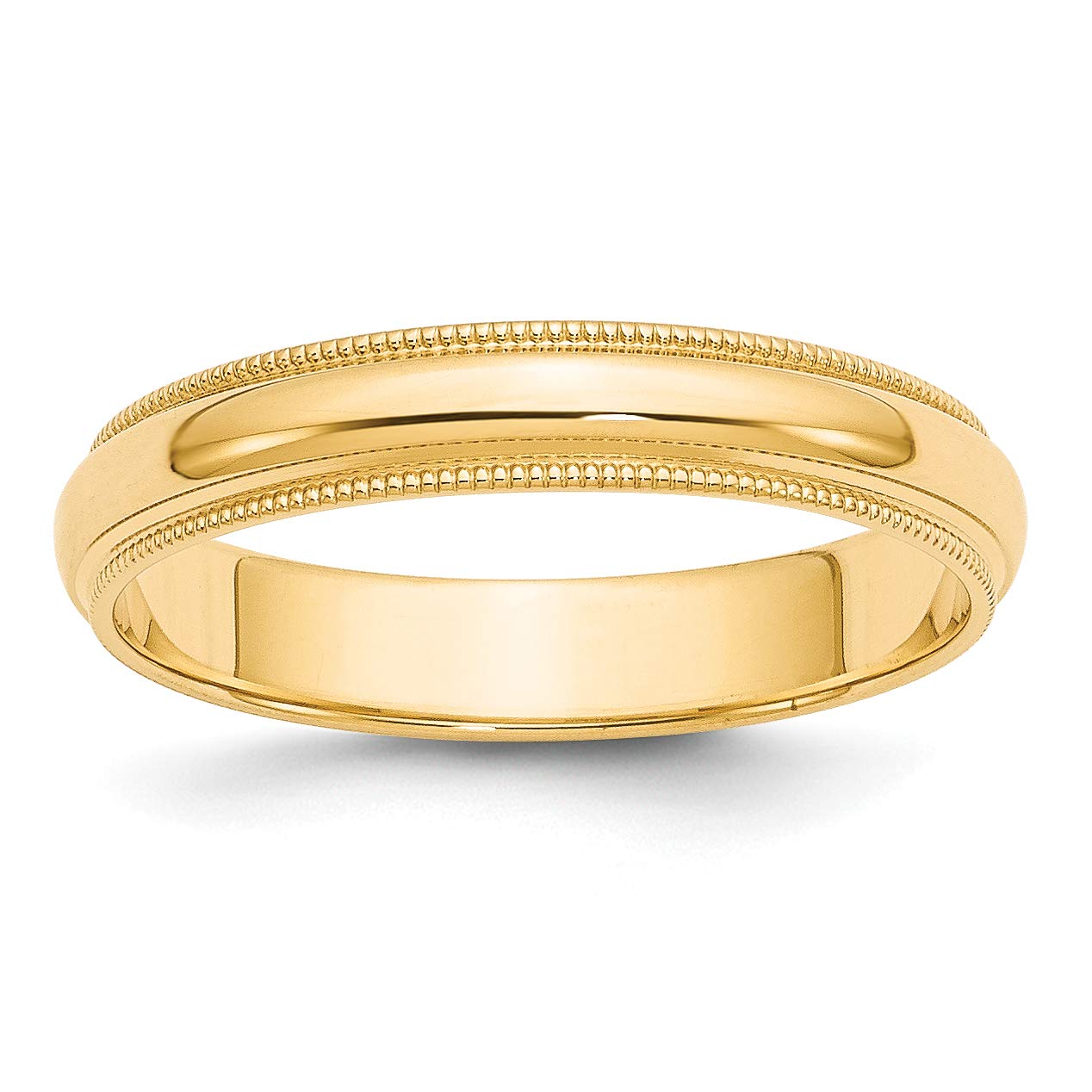 10K Solid Yellow Gold 4mm Milgrain Half-Round Wedding Band Ring for Men & Women - Perfect for Anniversaries, Engagements & Everyday Wear
