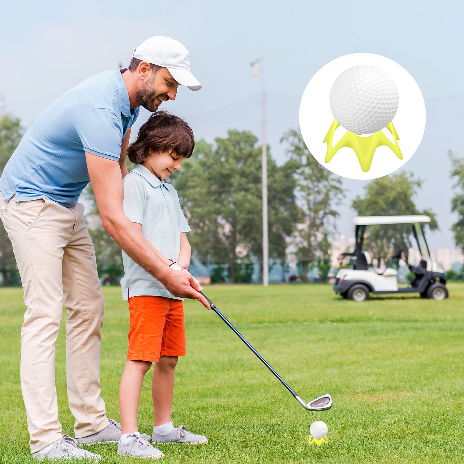 20pcs Plastic Golf Tees for Practice & Training - 10 Tall & 10 Small Yellow Golf Simulator Tees - Perfect for Home, Driving Range & Outdoor Sports Enthusiasts - Durable Golf Mat Accessories for Athletes & Golf Lovers