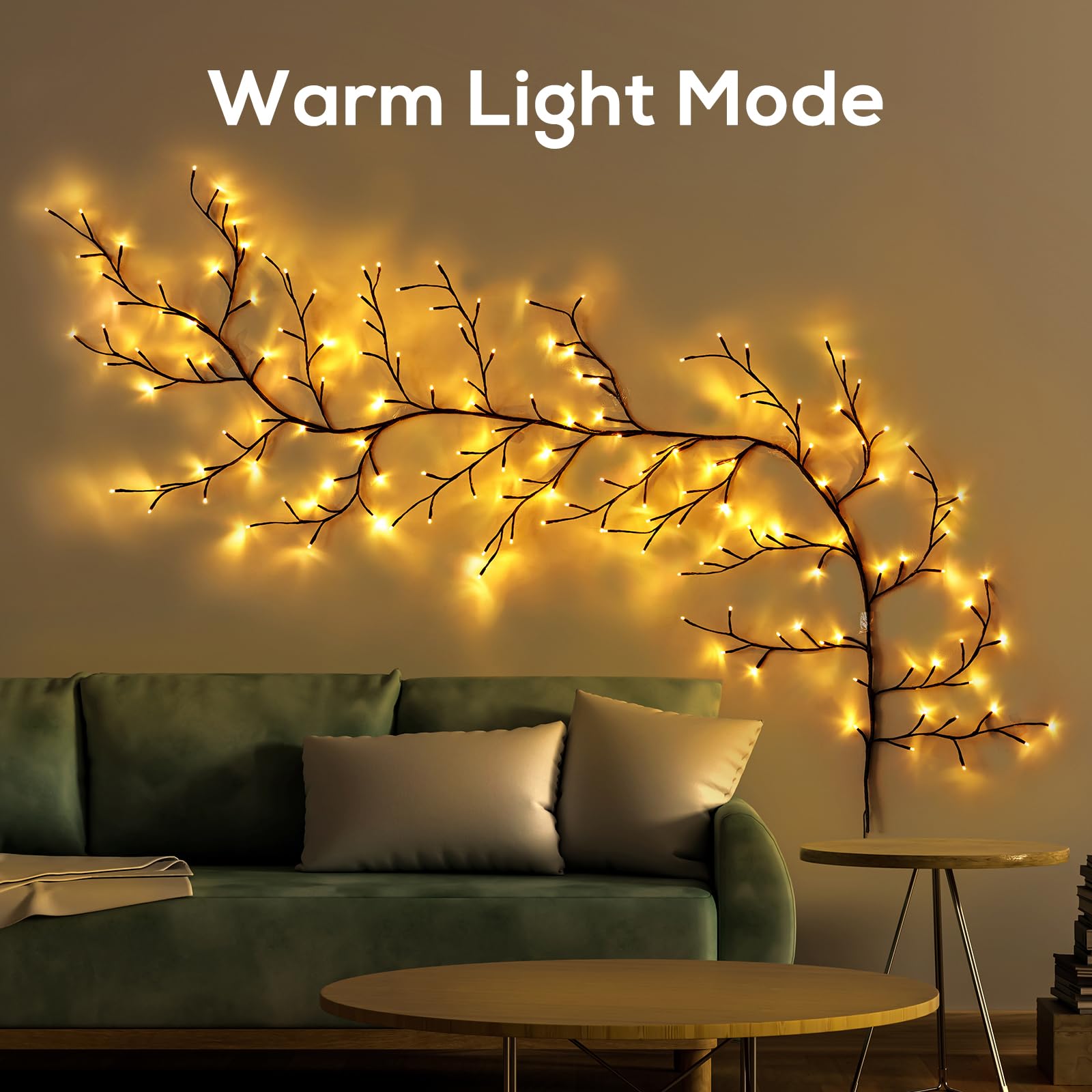 Enchanted Willow Vine Lights with 160 LEDs - 8.2FT Fairy String Lights for Bedroom, Garden & Wedding Decor - 8 Remote Control Modes, Waterproof Outdoor/Indoor Use (Black, 1PCS)