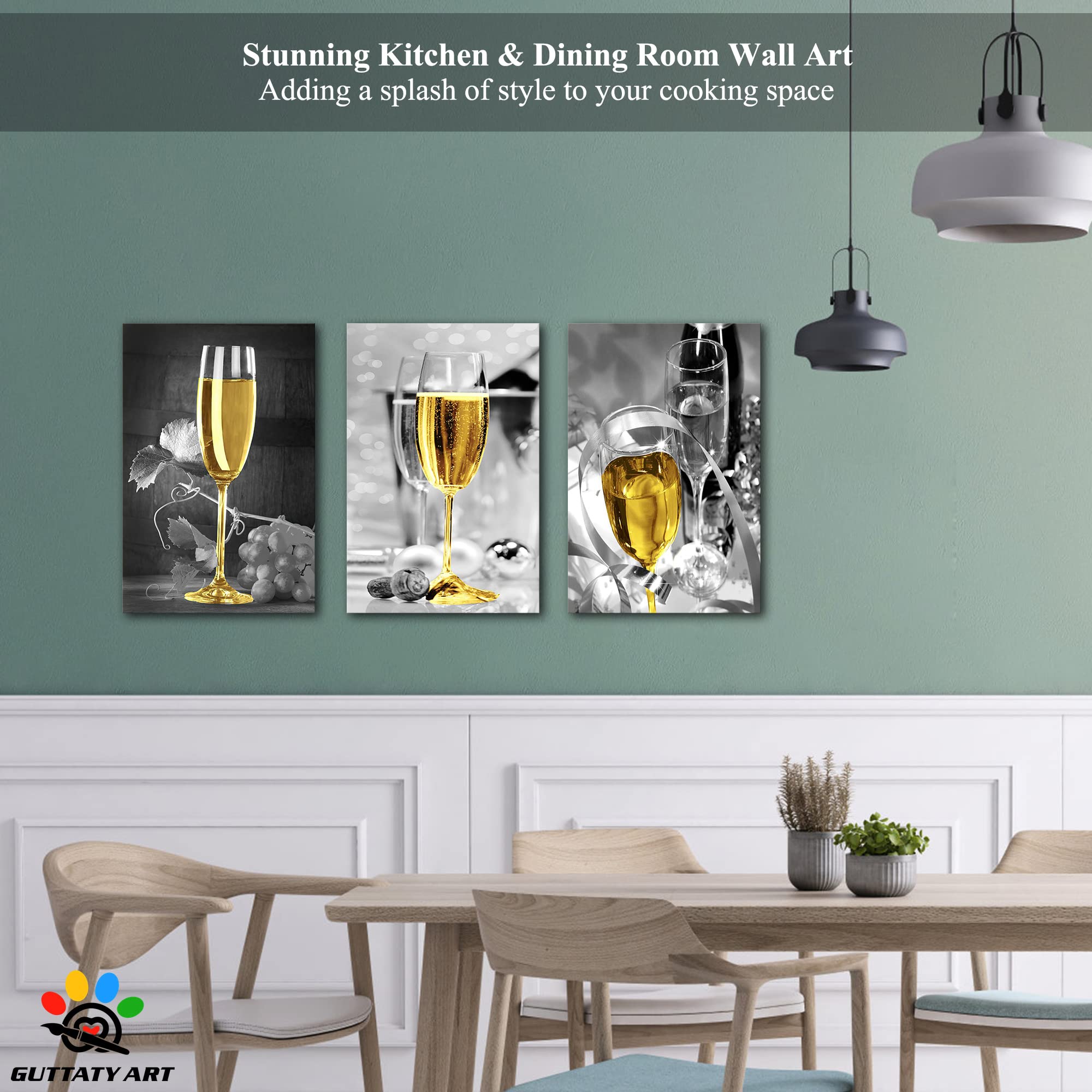 GUTTATY Modern Black and White Canvas Wall Art - 12
