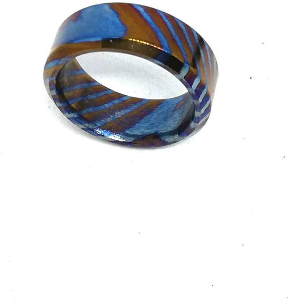 Handmade Damascus Titanium Ring for Men - Timascus KE-107-AT Comfort Fit Wedding Band, Custom Unisex Engagement Jewelry, Modern Statement Ring for Couples | Perfect for Weddings, Anniversaries & Special Occasions