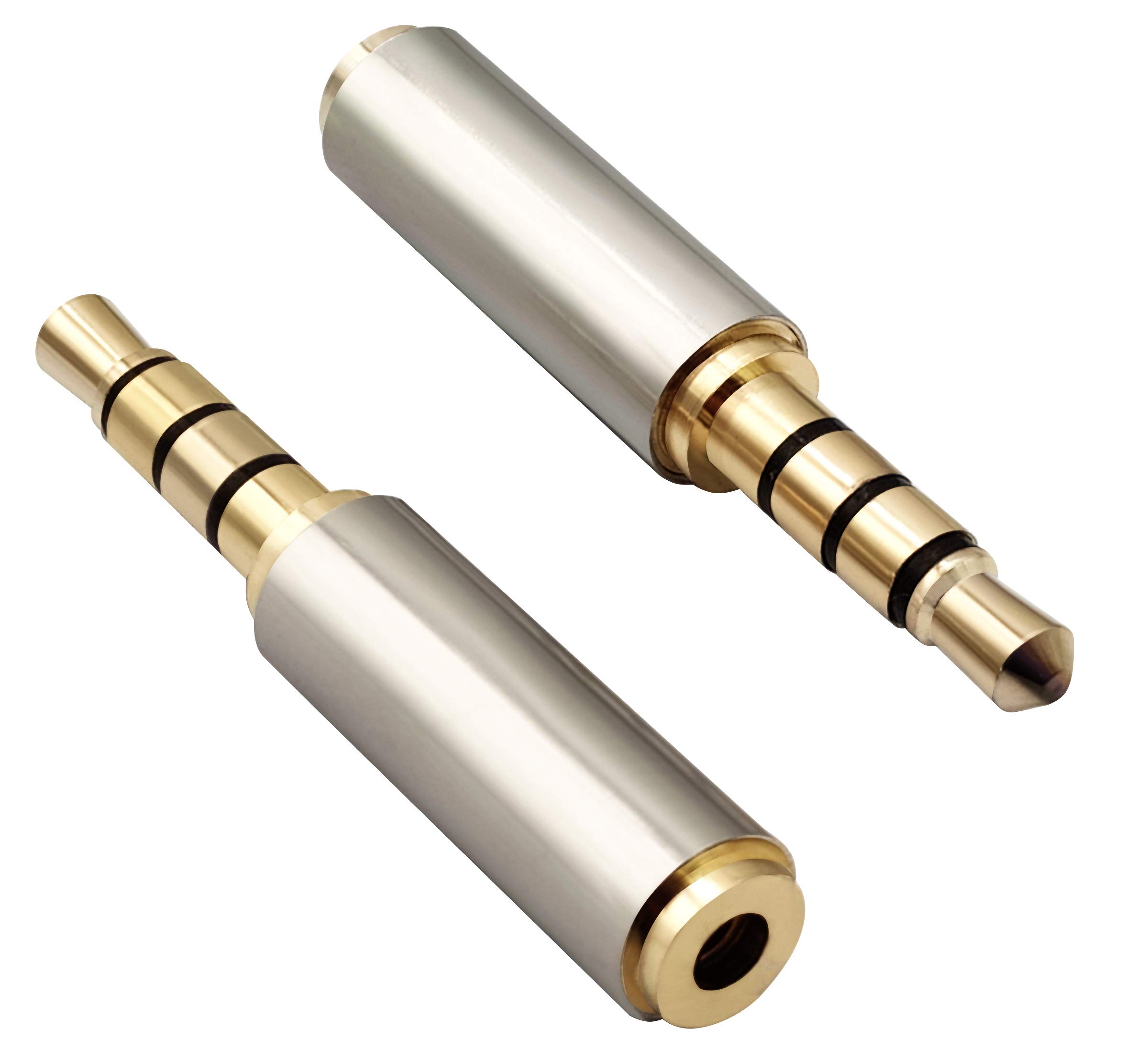 3.5mm to 2.5mm Headphone Adapter - 4-Pole Male to Female Stereo Audio Converter - Metal Shell - Compatible with Headset, Earphone, Microphone (2 Pack) - Perfect for Gaming, Music, and Professional Audio Equipment