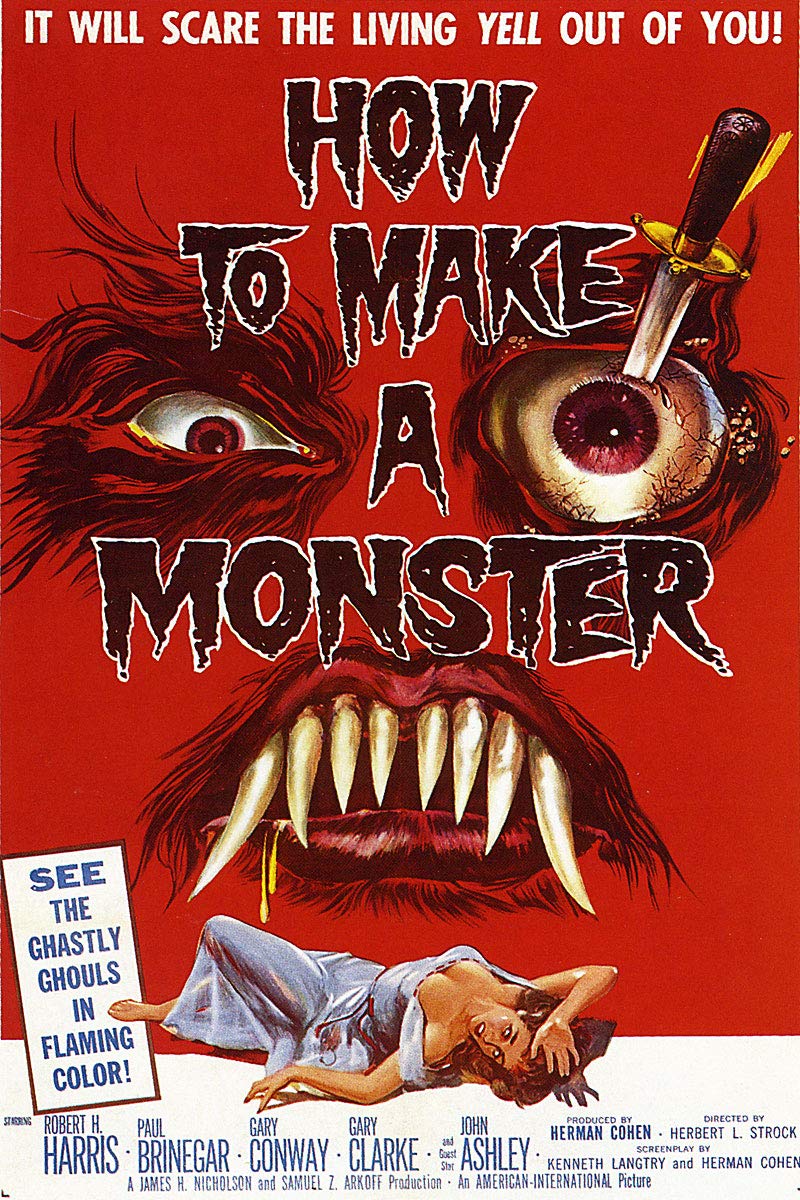 Vintage Science Fiction Horror Movie Poster - How to Make A Monster - 18x24 Inches - American Gift Services - Perfect for Home Theater Decor, Man Cave, or Horror Movie Fan Collection