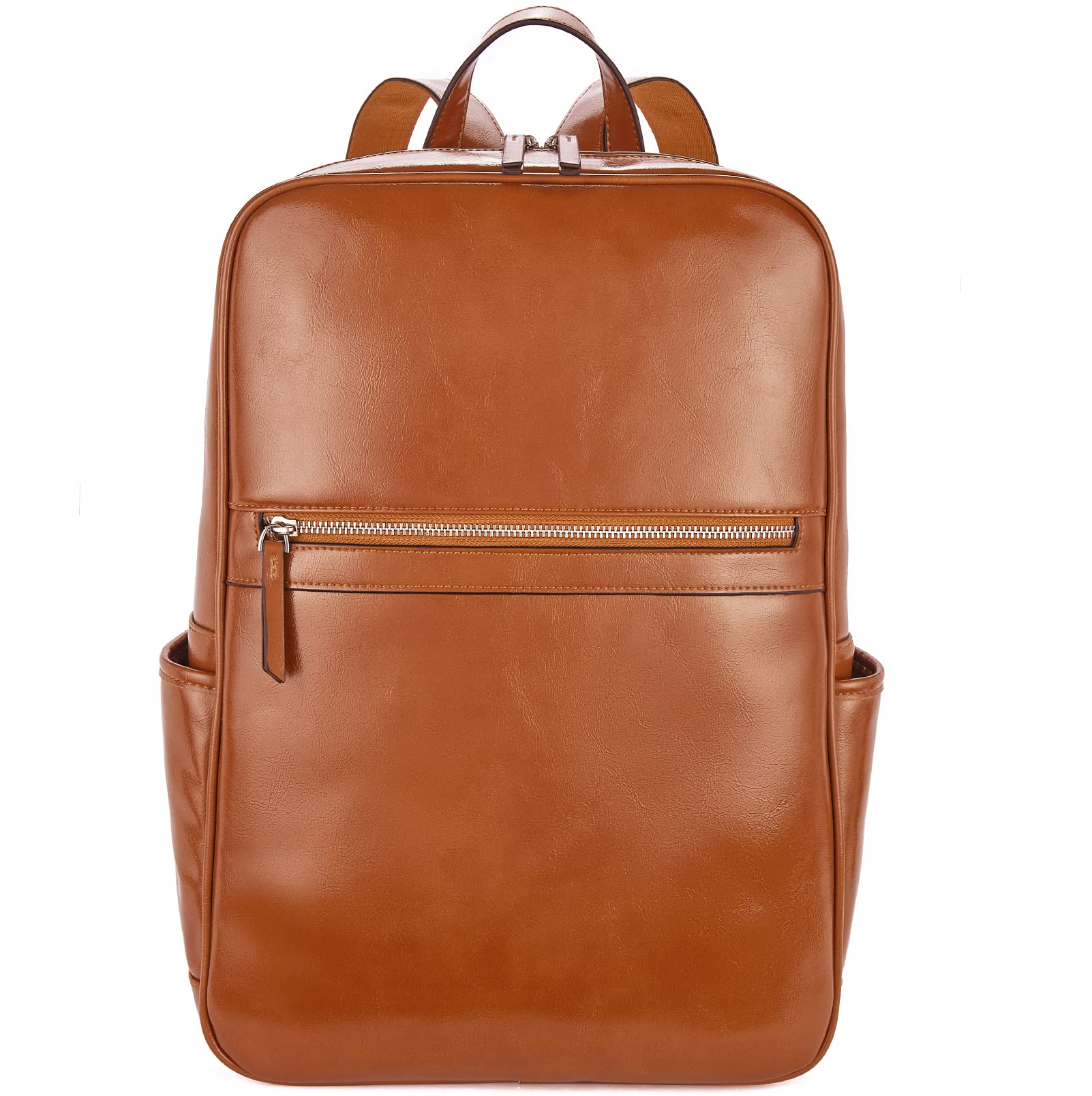 Premium Leather Laptop Backpack for Women - 15.6 Inch Business Travel Backpack with Large Capacity, Stylish Oil Wax Brown Daypack for Work, College & Commuting